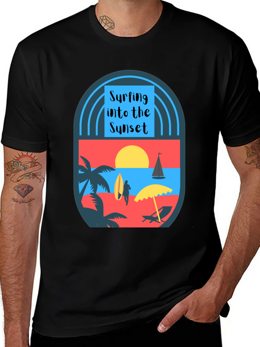 Surfing Into the Sunset Graphic Tee