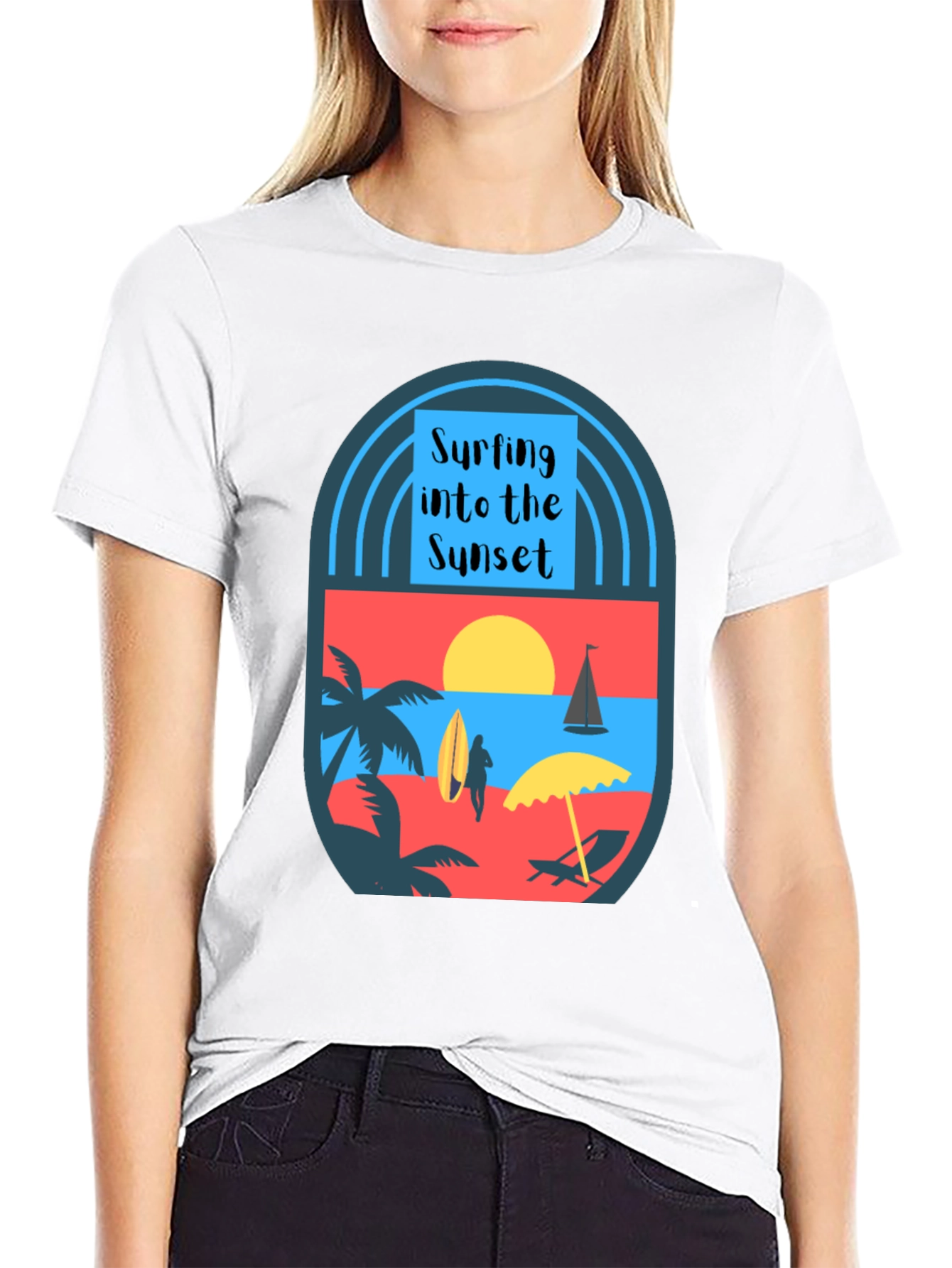 Surfing Into the Sunset Graphic Tee