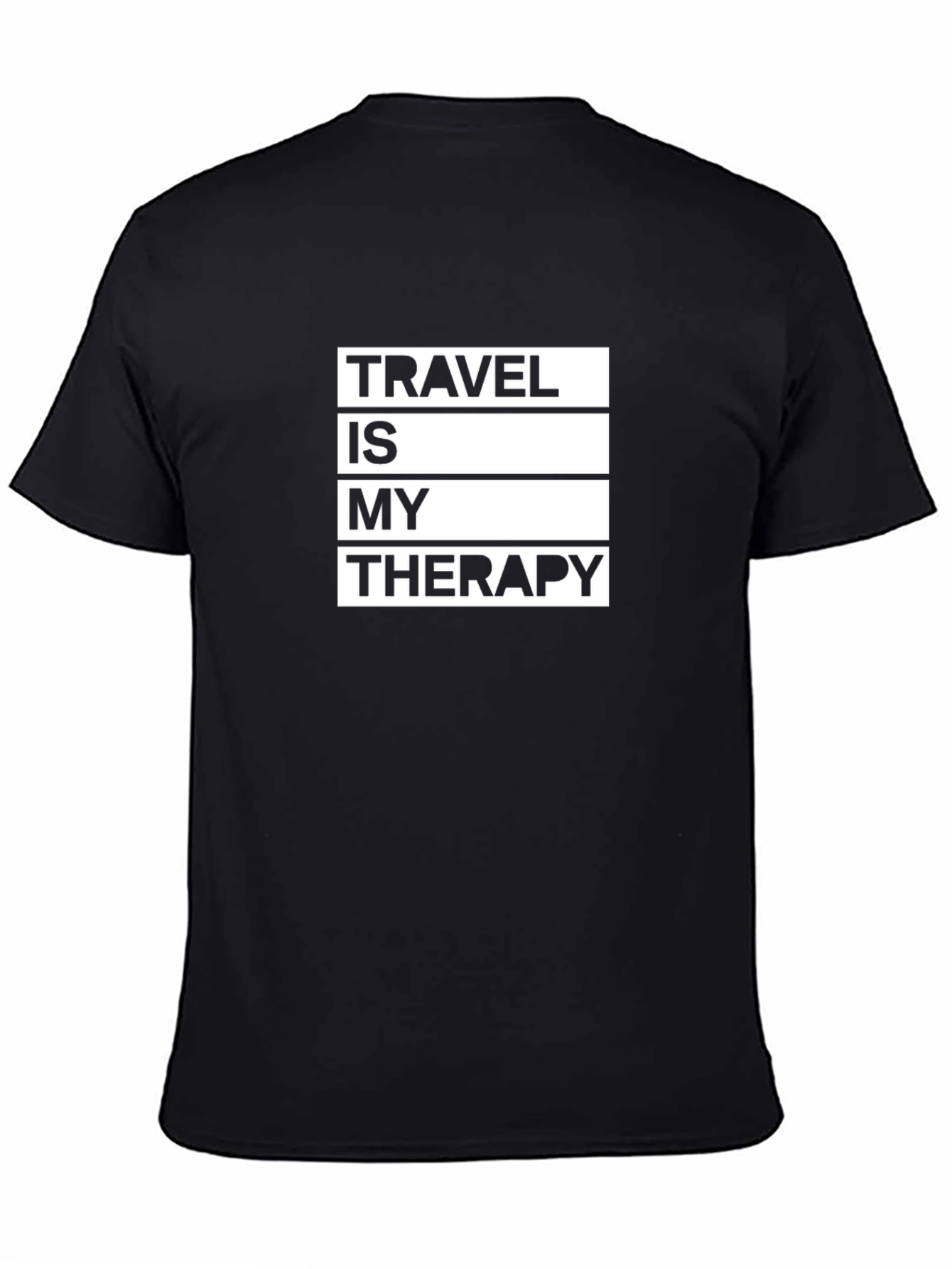 Travel Therapy Black Graphic T-Shirt