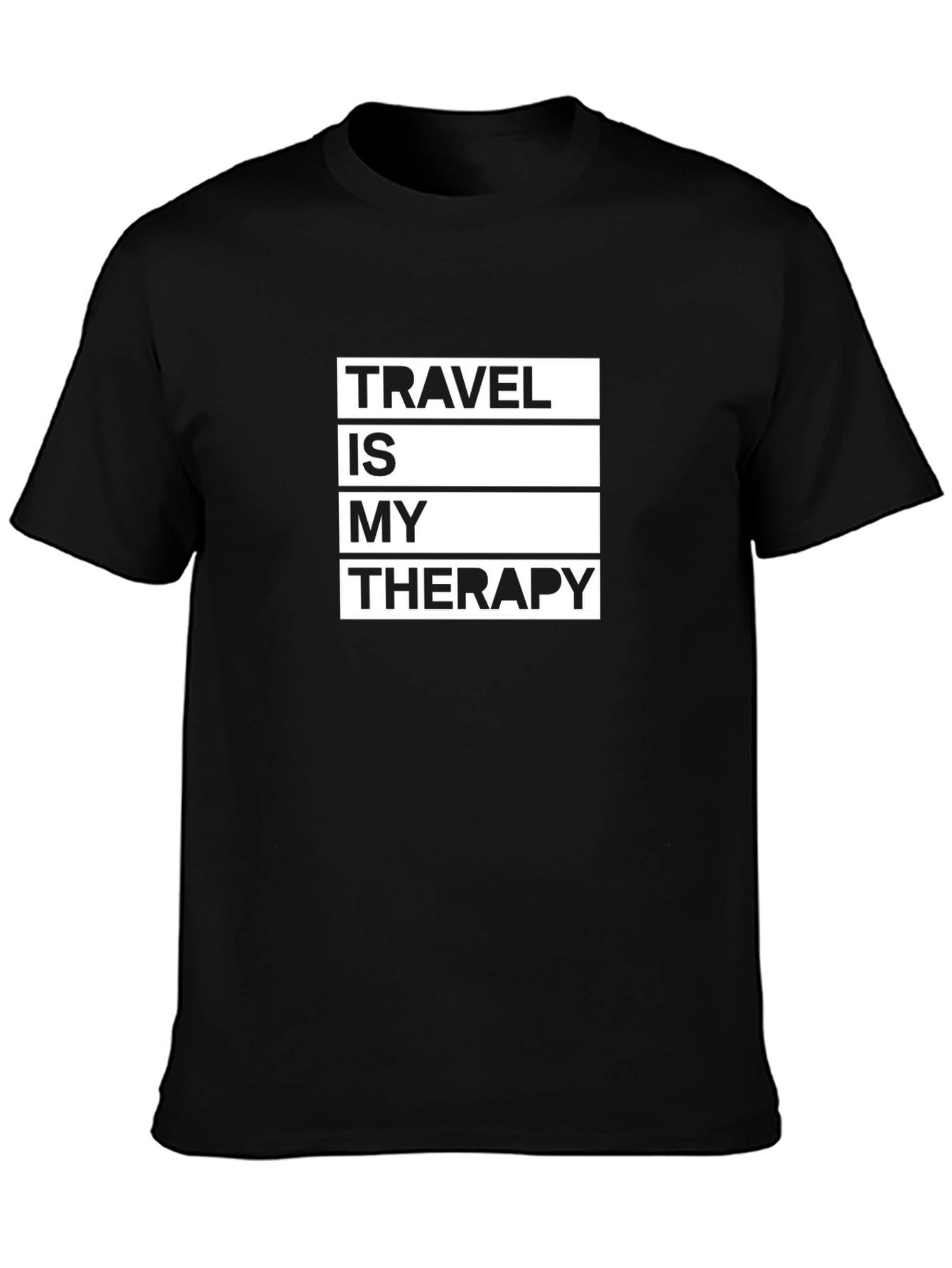 Travel Therapy Black Graphic T-Shirt