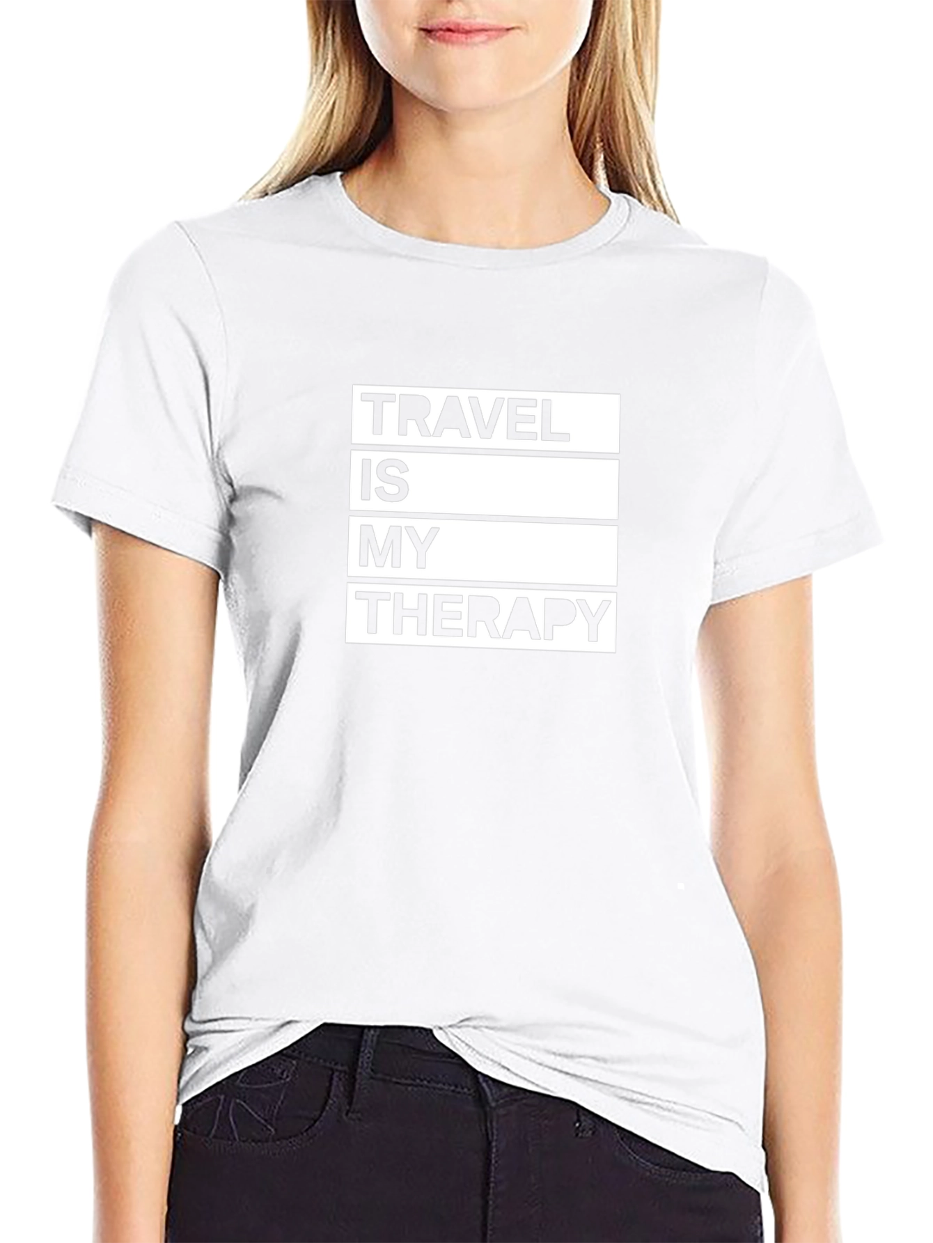 Travel Therapy Black Graphic T-Shirt