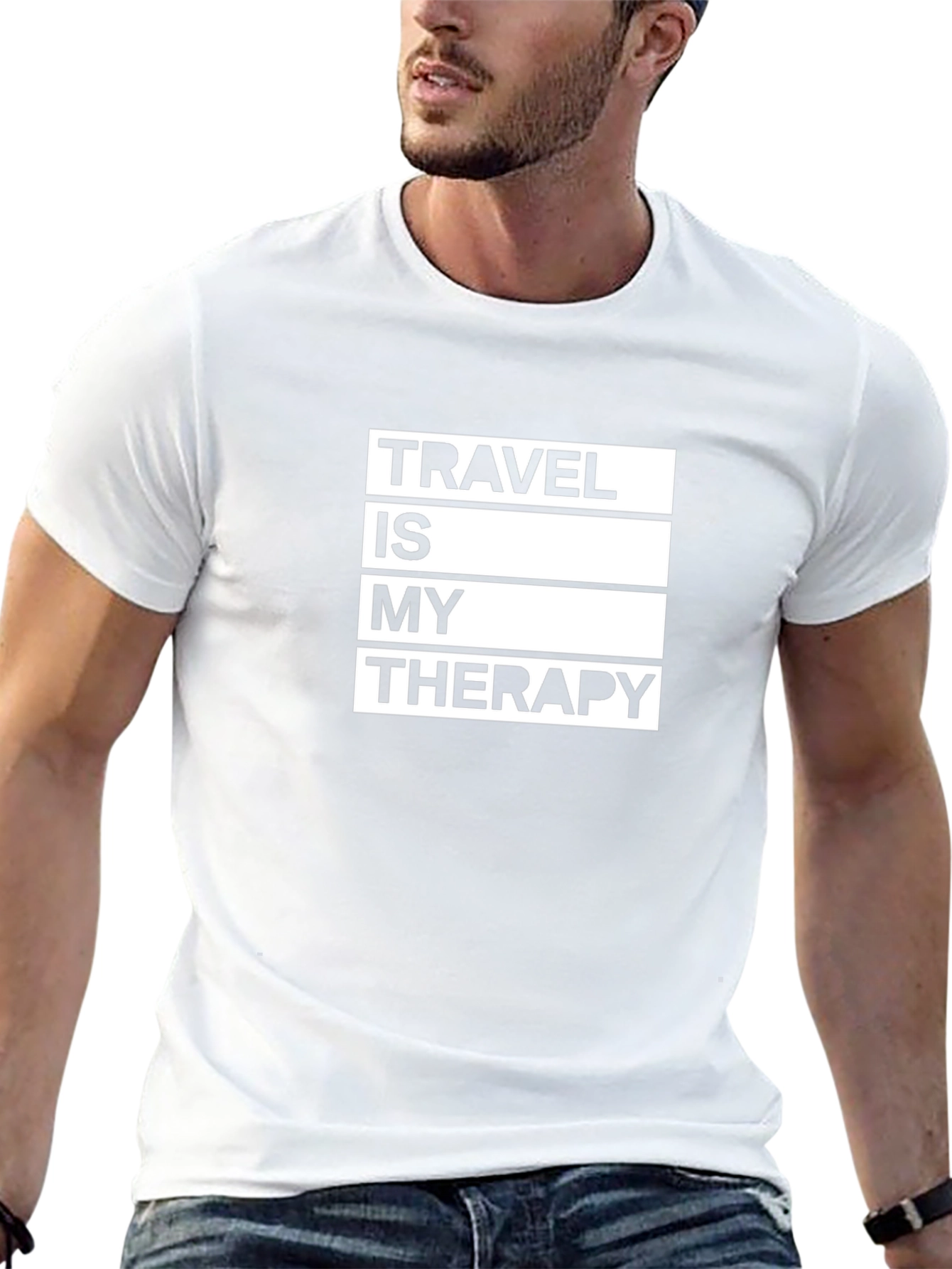 Travel Therapy Black Graphic T-Shirt