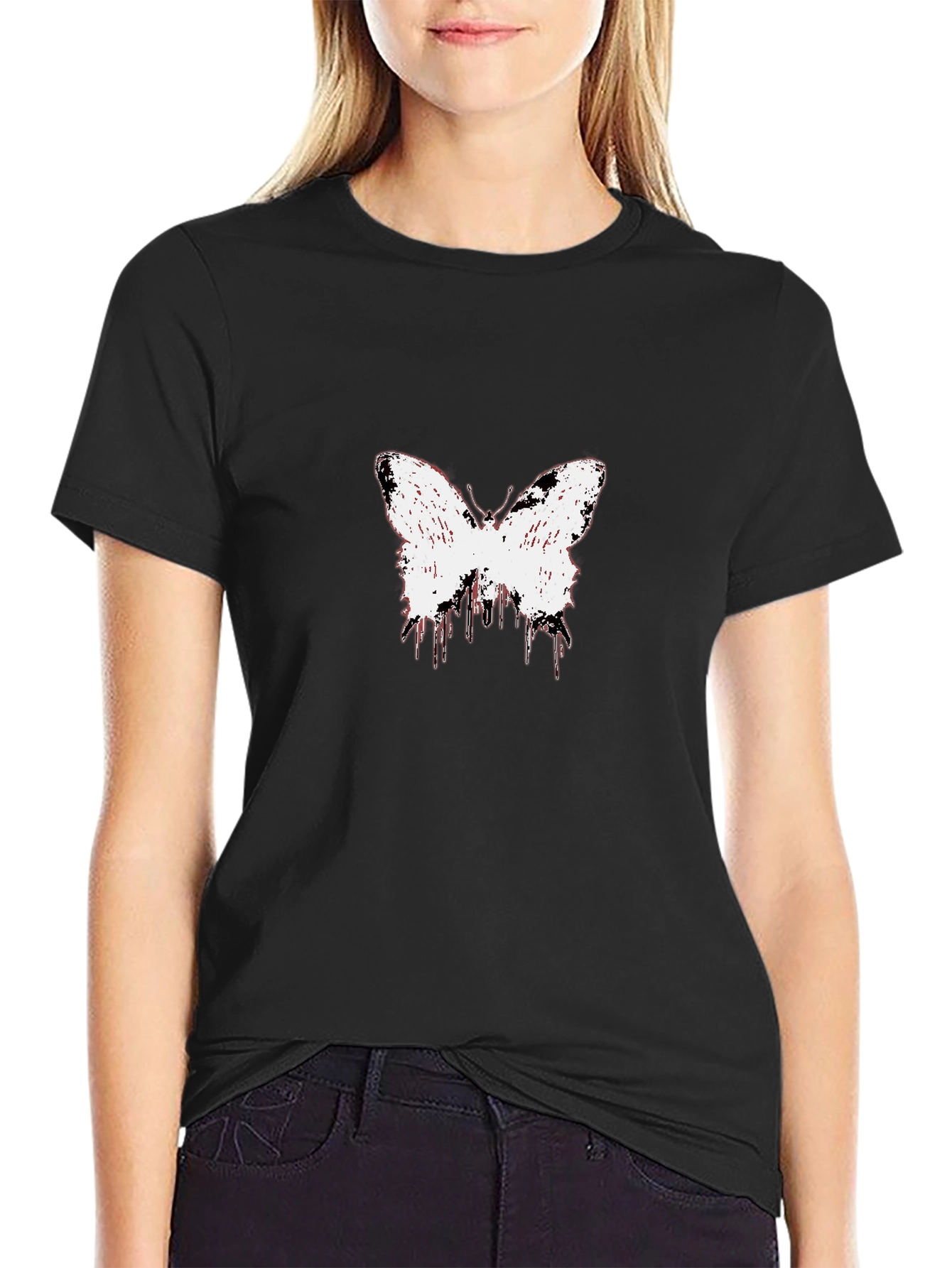 Butterfly Graphic Black T-Shirt