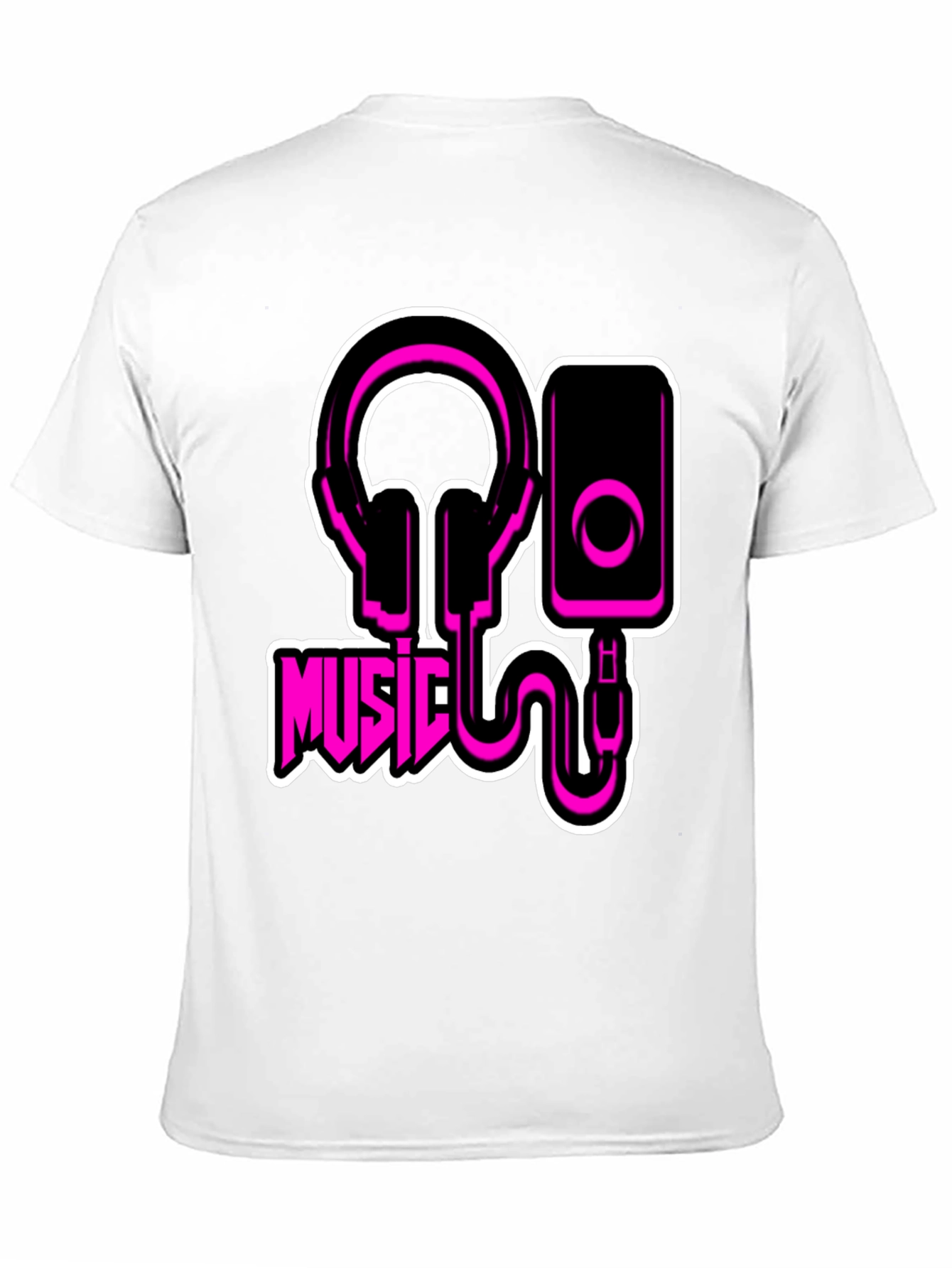 Black Music T-Shirt - Headphones and Speaker Graphic Tee