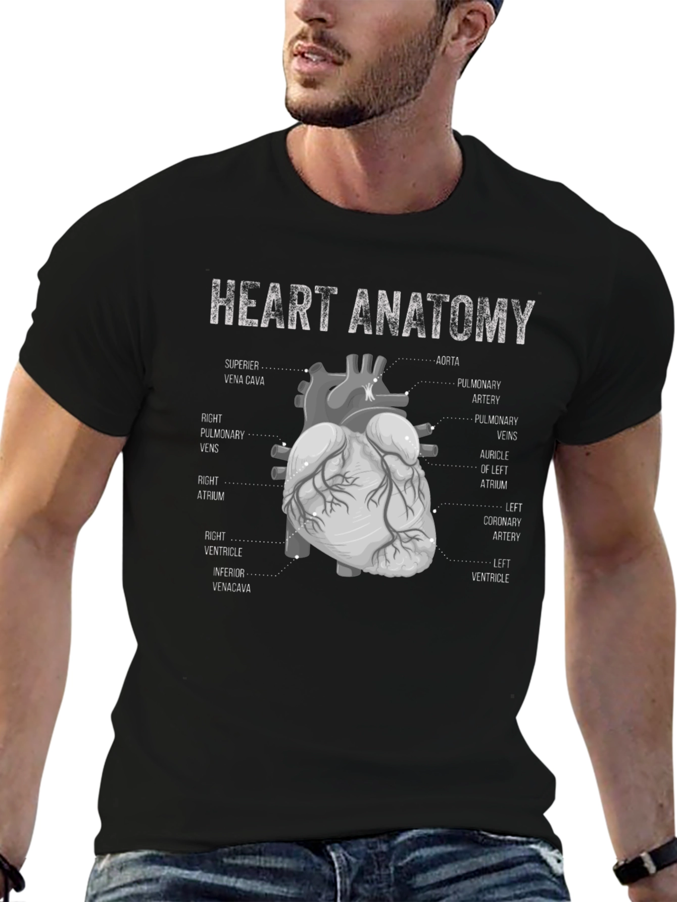 Anatomical Heart Diagram T-Shirt - Science & Anatomy Tee