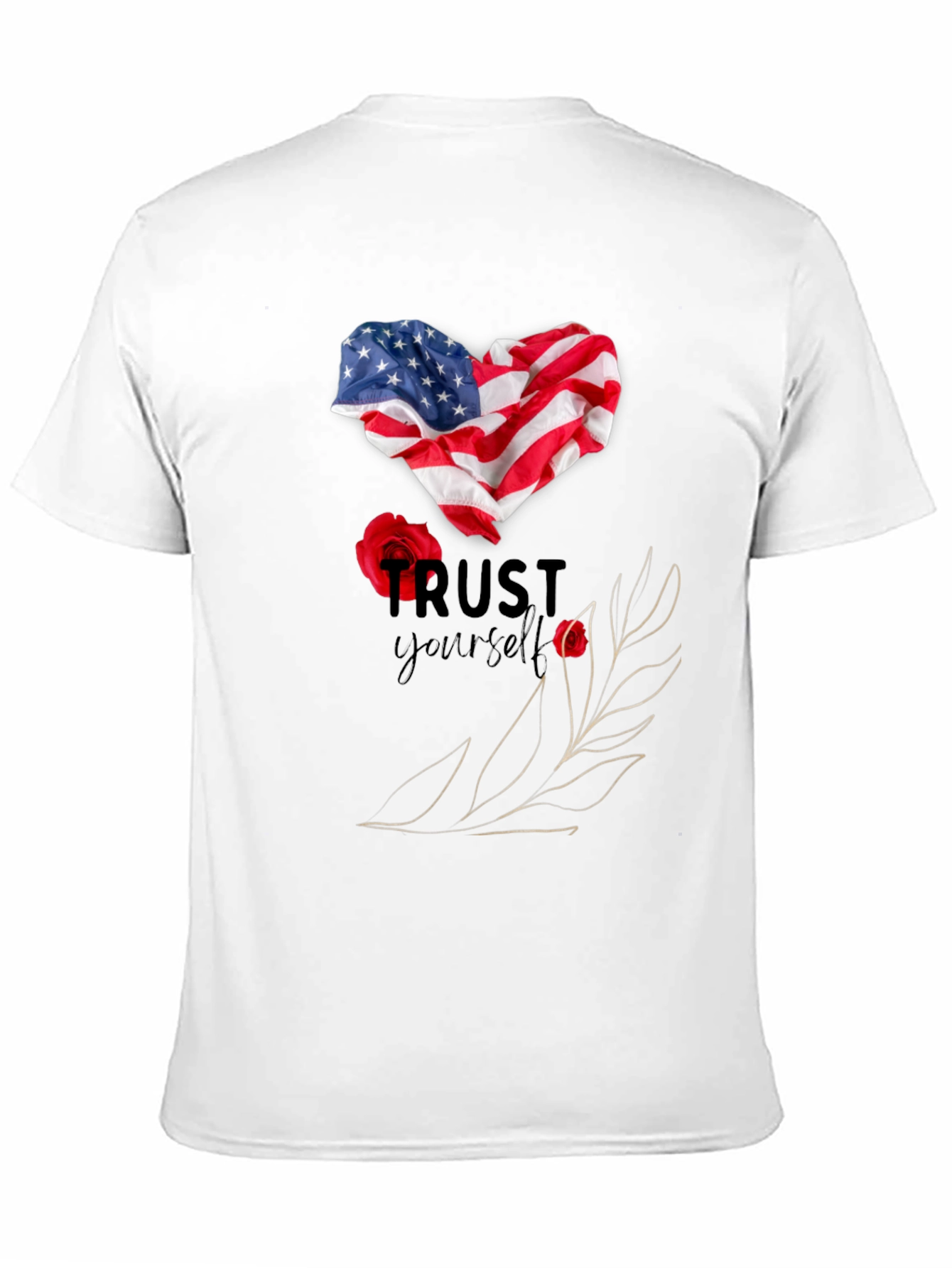 Trust Yourself American Flag Heart T-Shirt