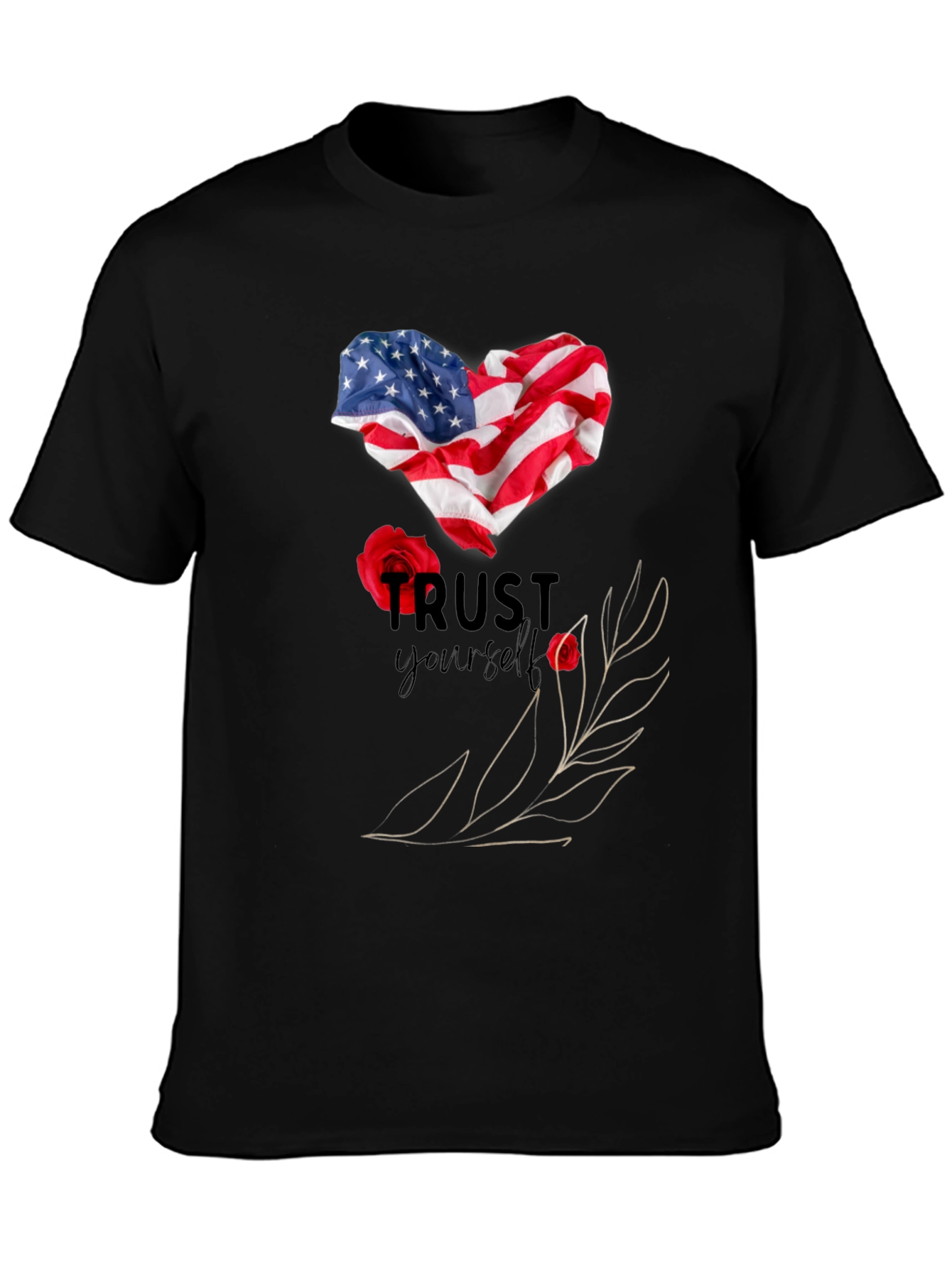 Trust Yourself American Flag Heart T-Shirt