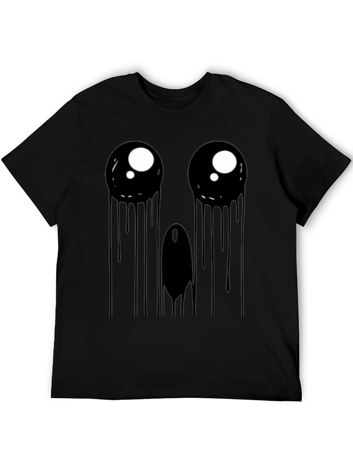 Creepy Dripping Eye Graphic Tee - Black