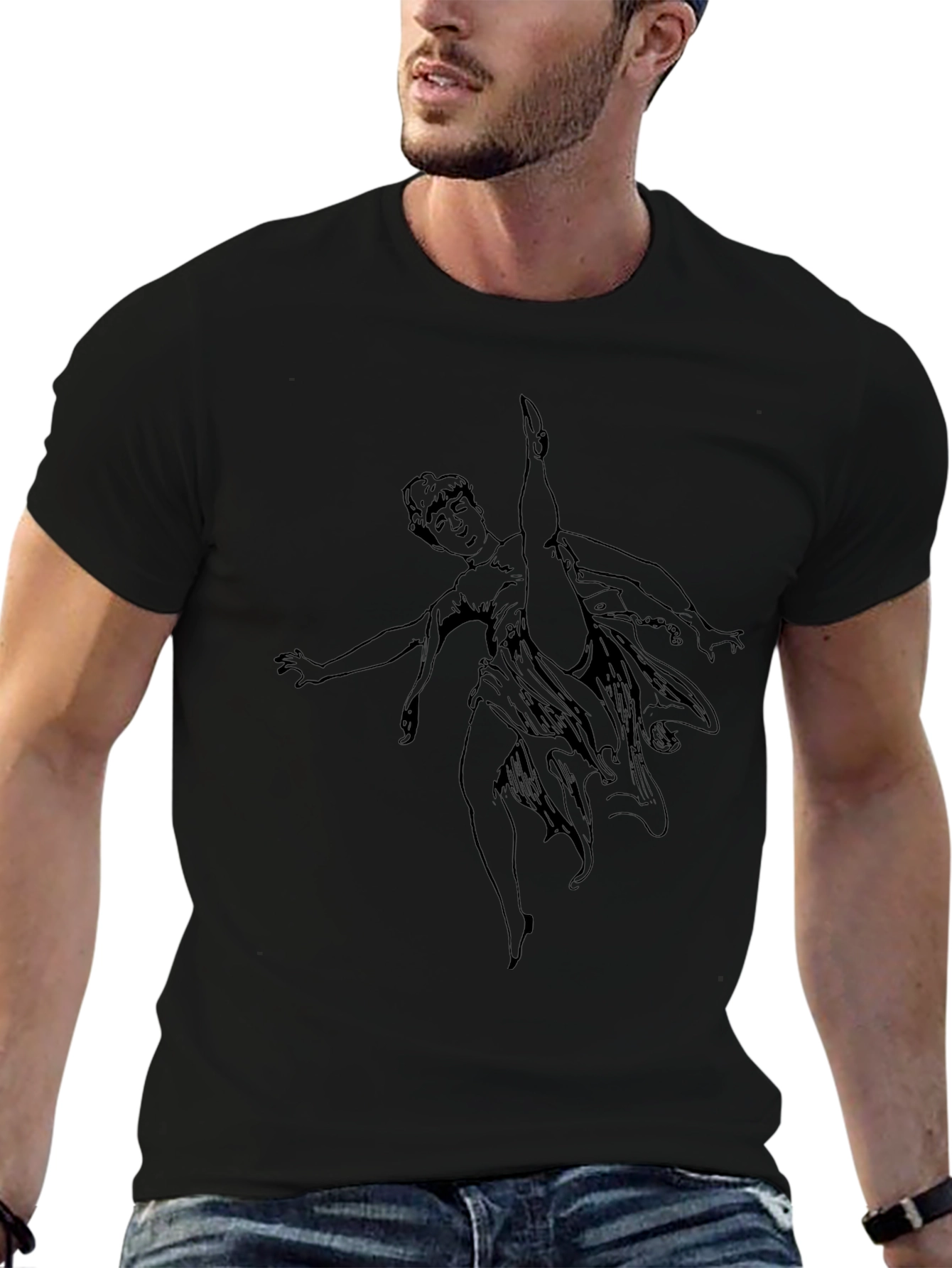 Whimsical Dance Graphic Tee - Black