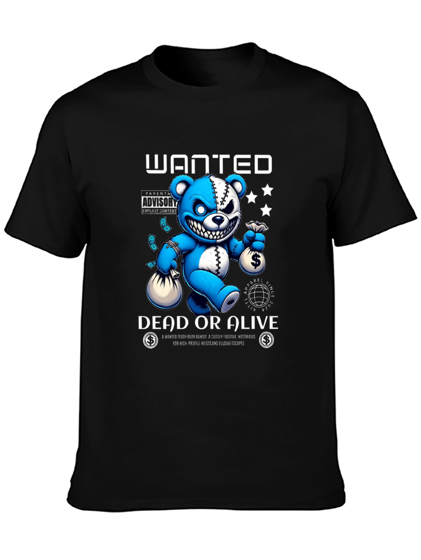 Wanted Dead or Alive Teddy Bear Graphic T-Shirt