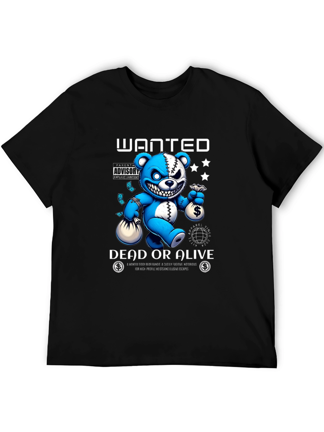 Wanted Dead or Alive Teddy Bear Graphic T-Shirt