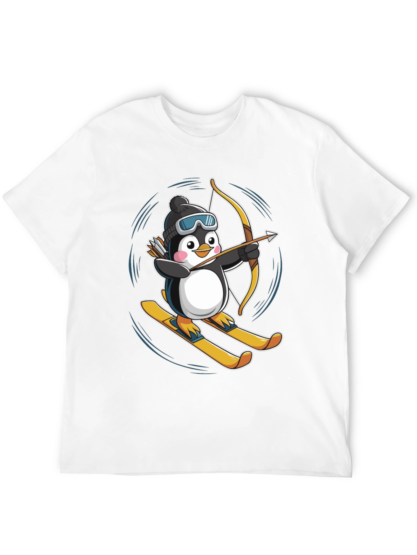 Skiing Penguin Archer Graphic Tee