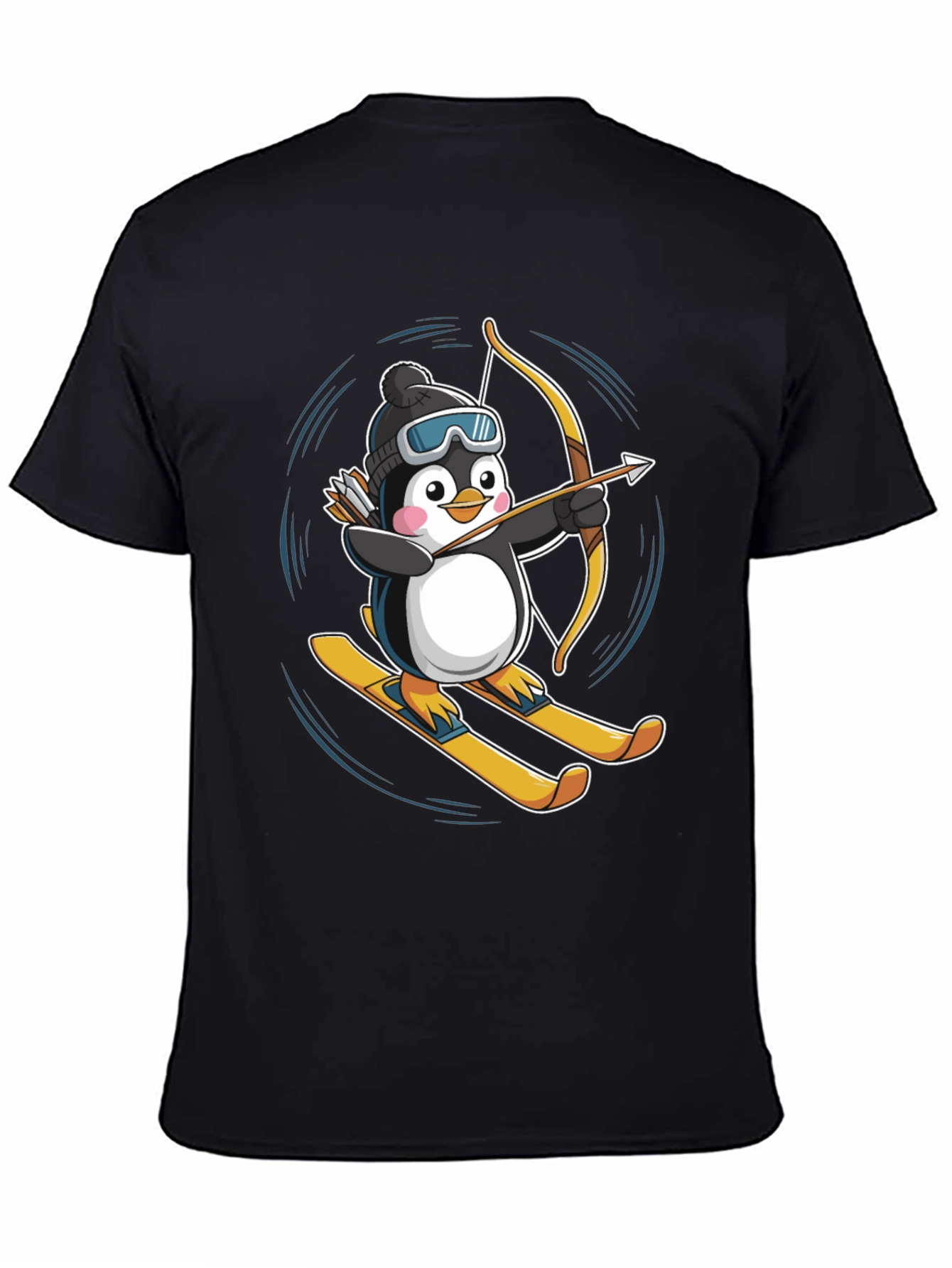 Skiing Penguin Archer Graphic Tee