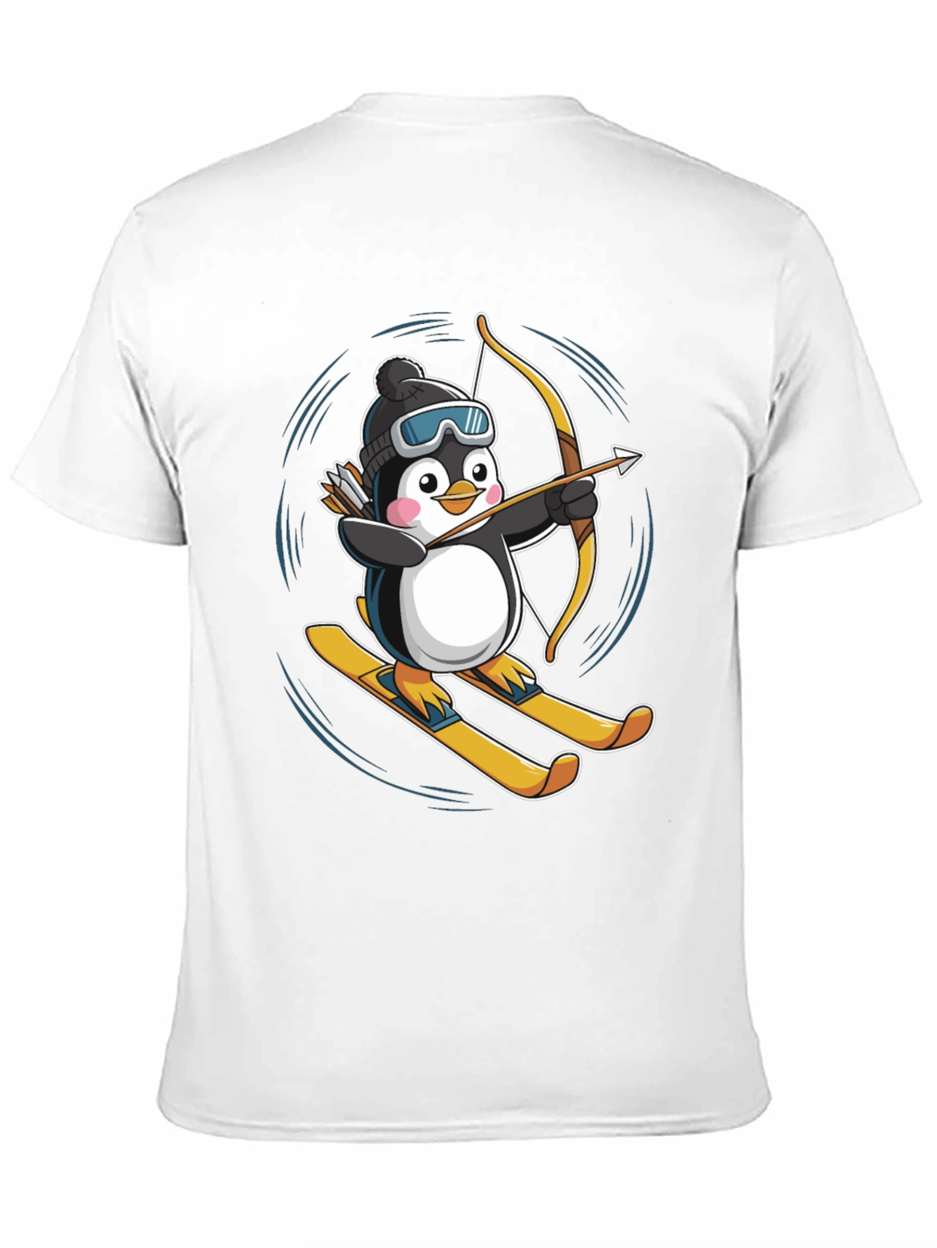 Skiing Penguin Archer Graphic Tee