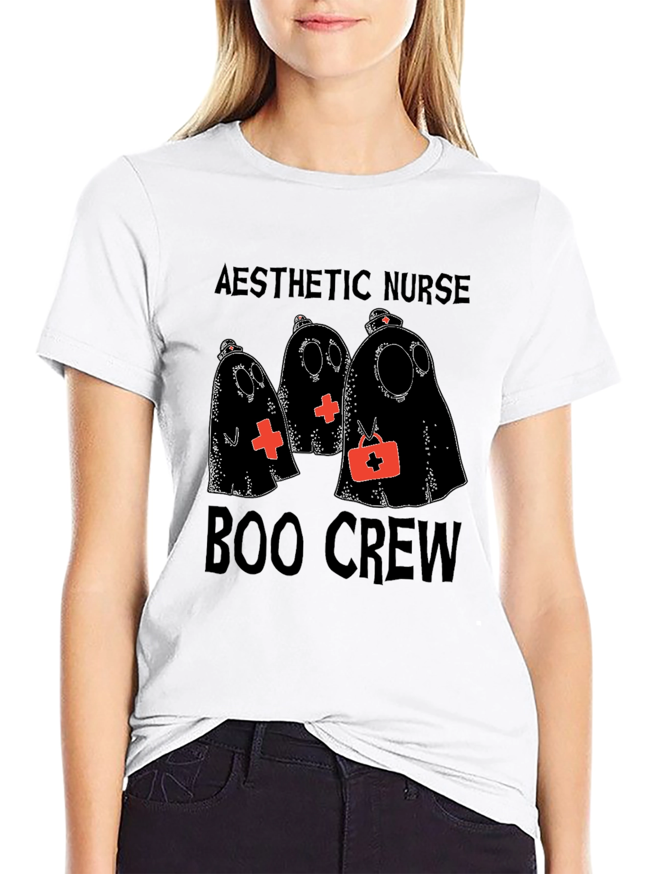 Aesthetic Nurse Boo Crew Halloween T-Shirt