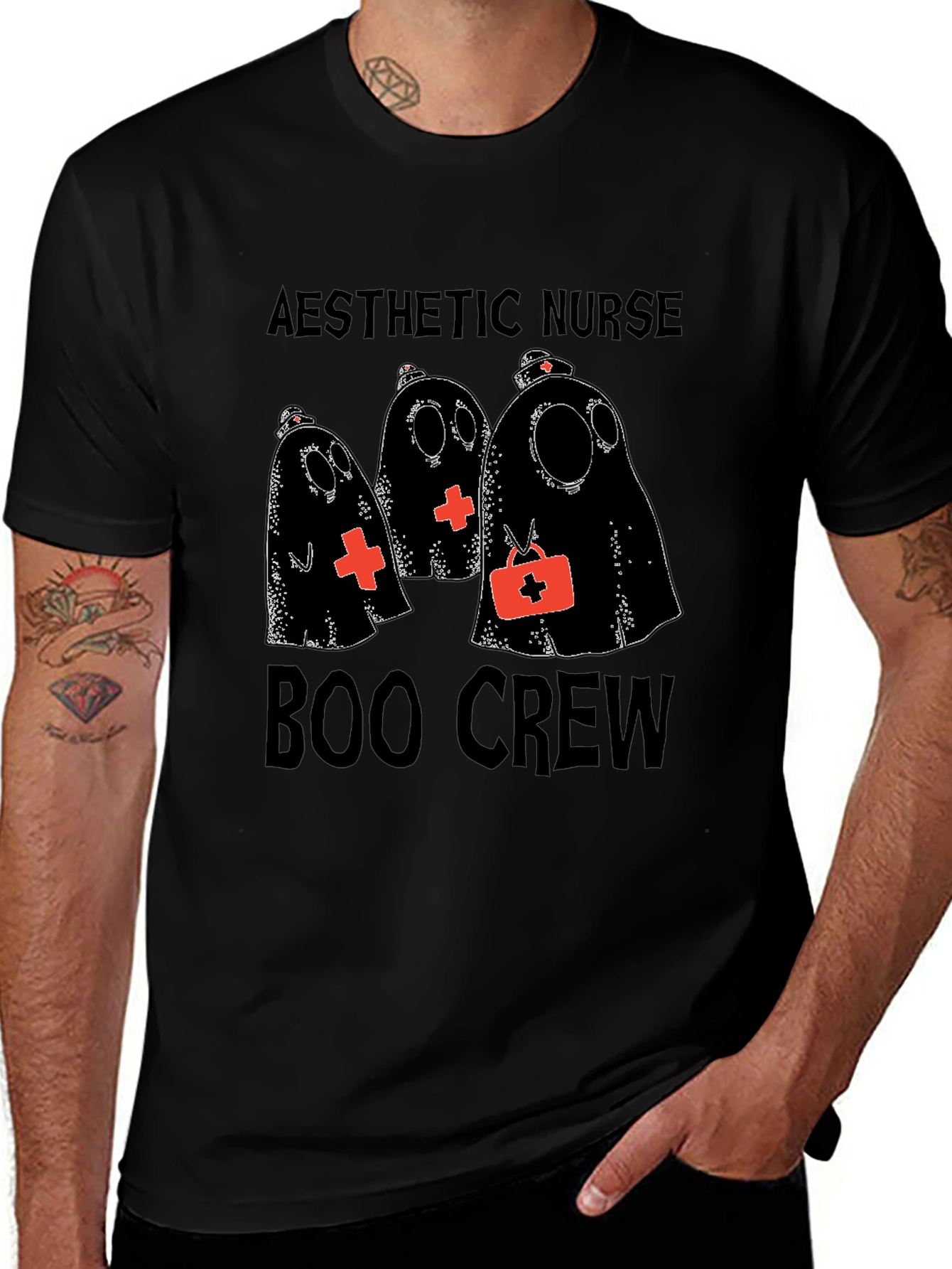 Aesthetic Nurse Boo Crew Halloween T-Shirt
