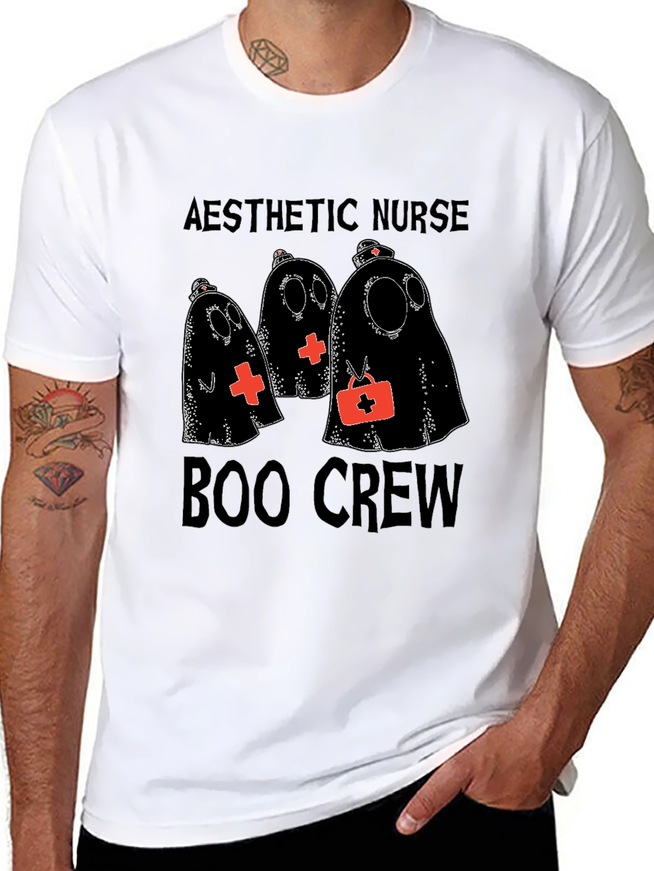 Aesthetic Nurse Boo Crew Halloween T-Shirt