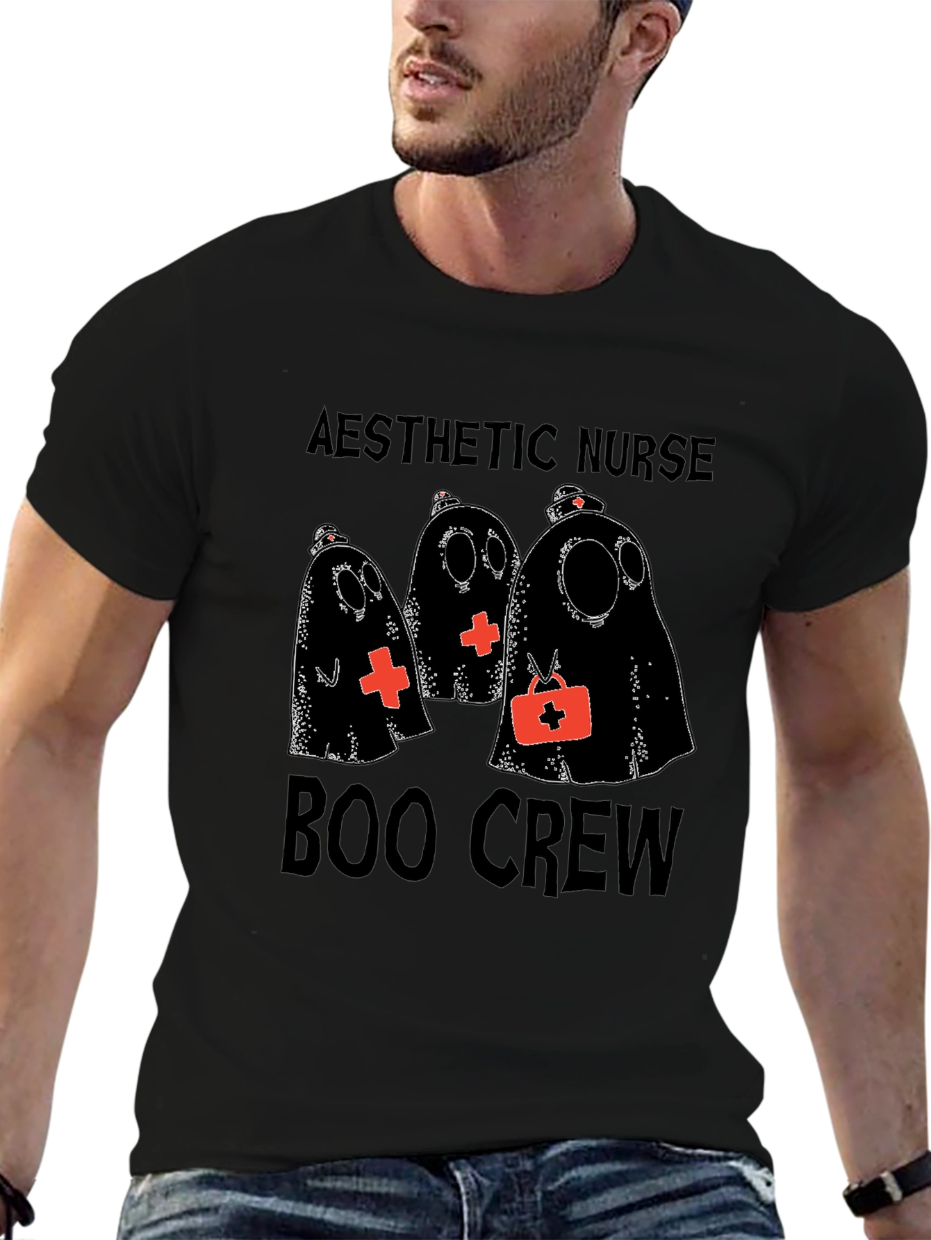 Aesthetic Nurse Boo Crew Halloween T-Shirt