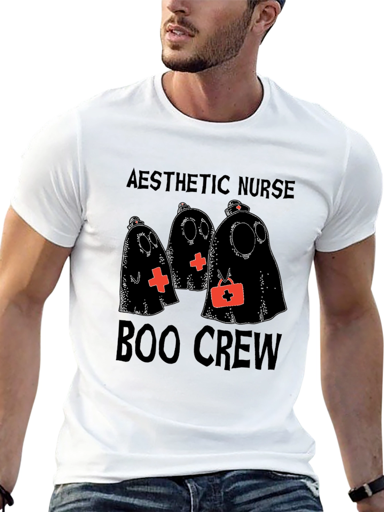Aesthetic Nurse Boo Crew Halloween T-Shirt