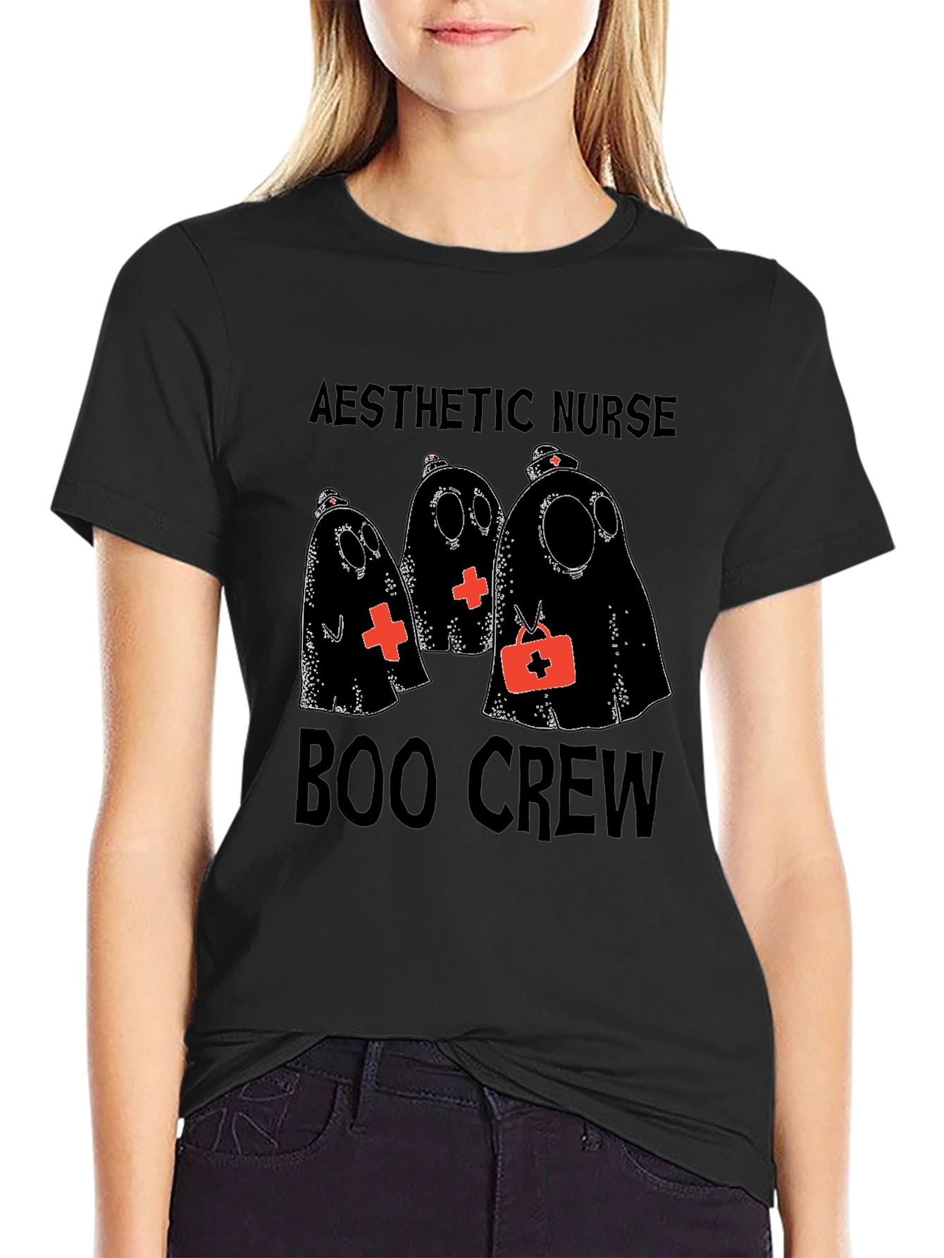 Aesthetic Nurse Boo Crew Halloween T-Shirt