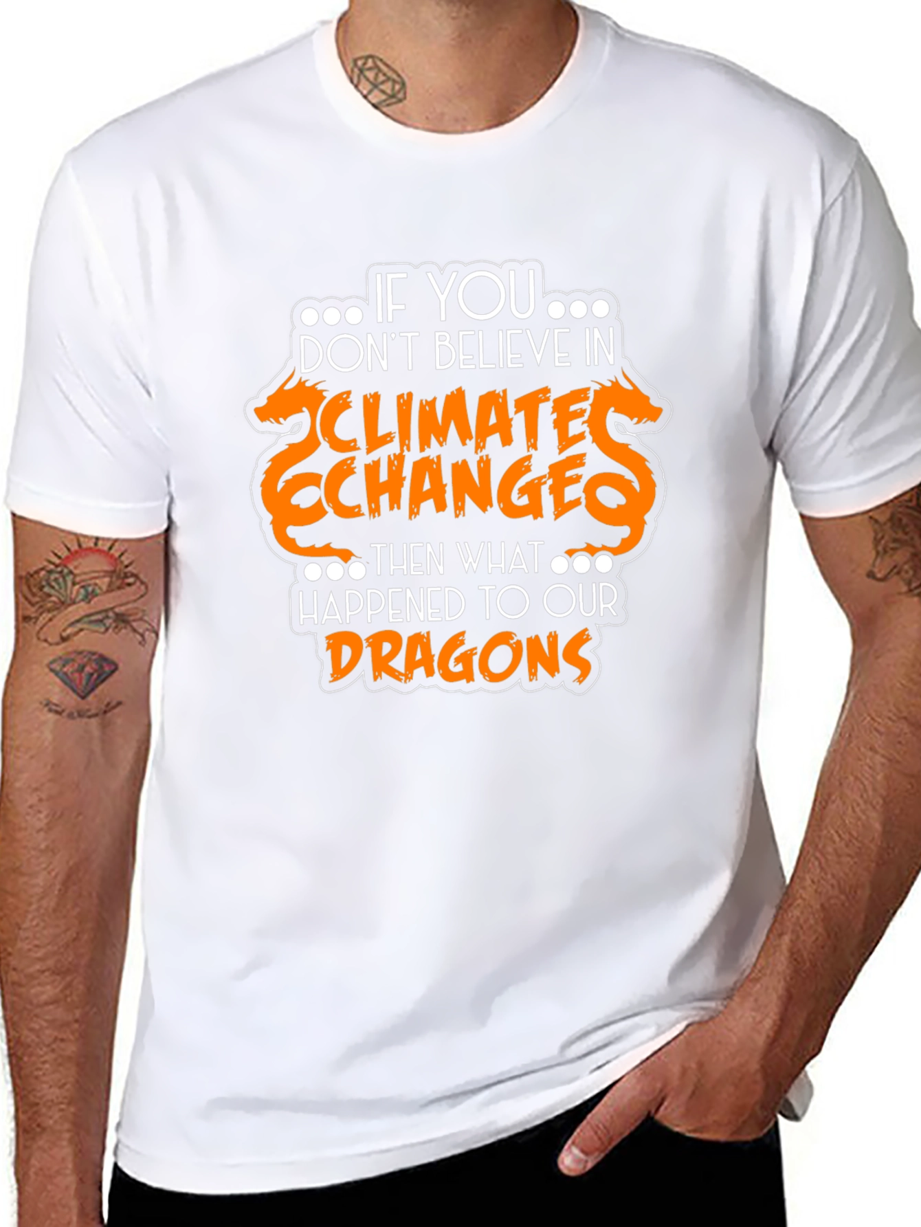 Climate Change Dragon Graphic Tee - Black