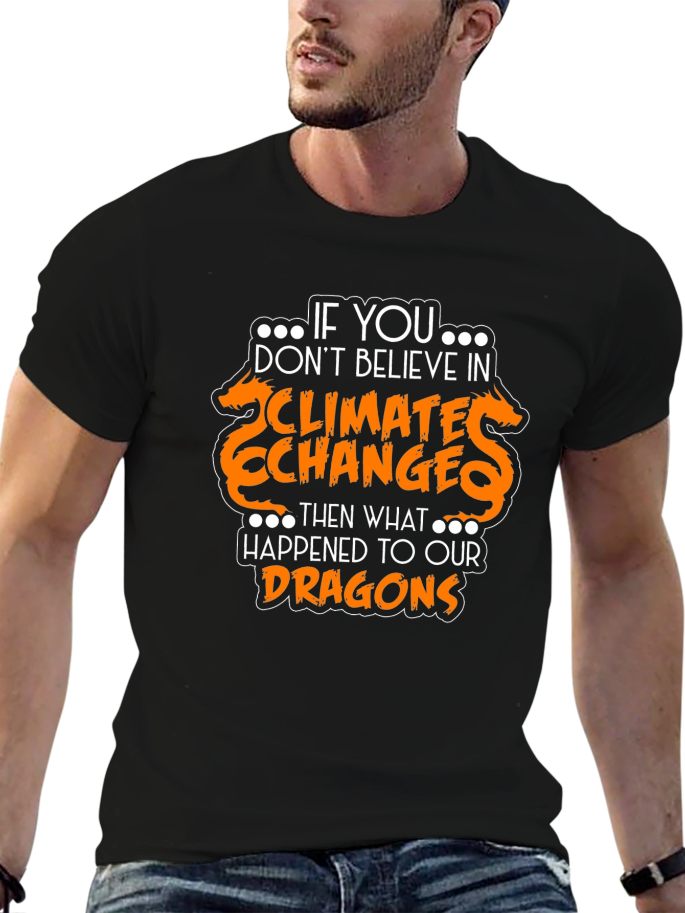 Climate Change Dragon Graphic Tee - Black
