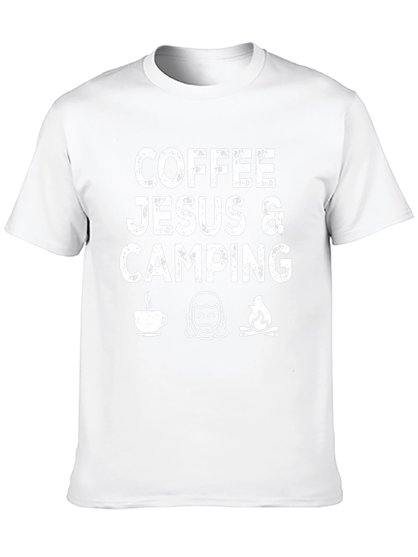 Coffee Jesus & Camping Black Graphic T-Shirt