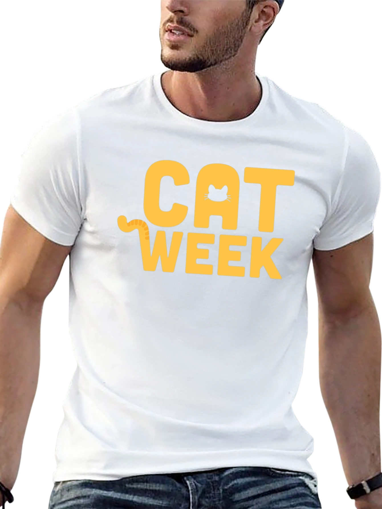 Cat Week Graphic T-Shirt - Black