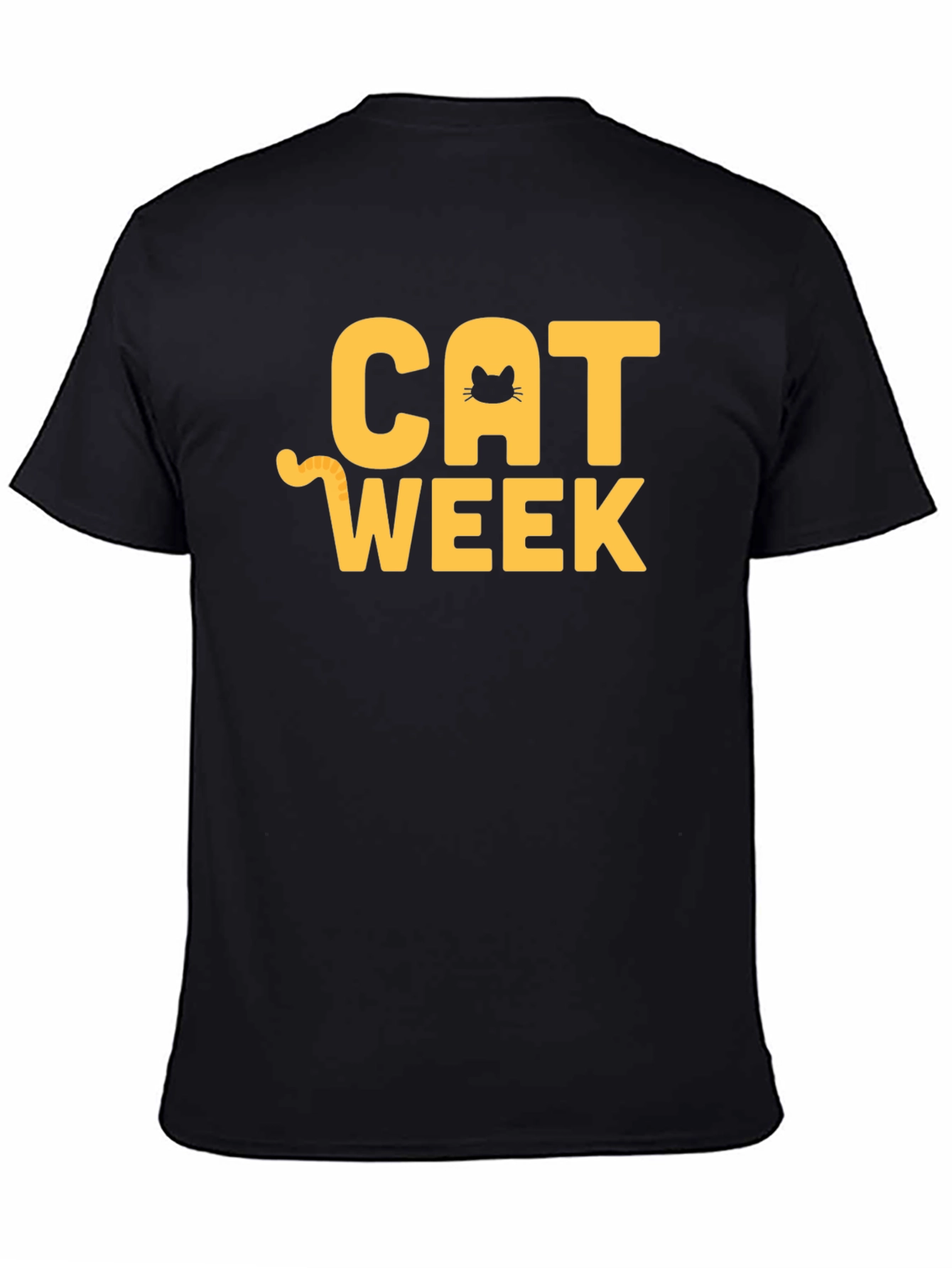 Cat Week Graphic T-Shirt - Black