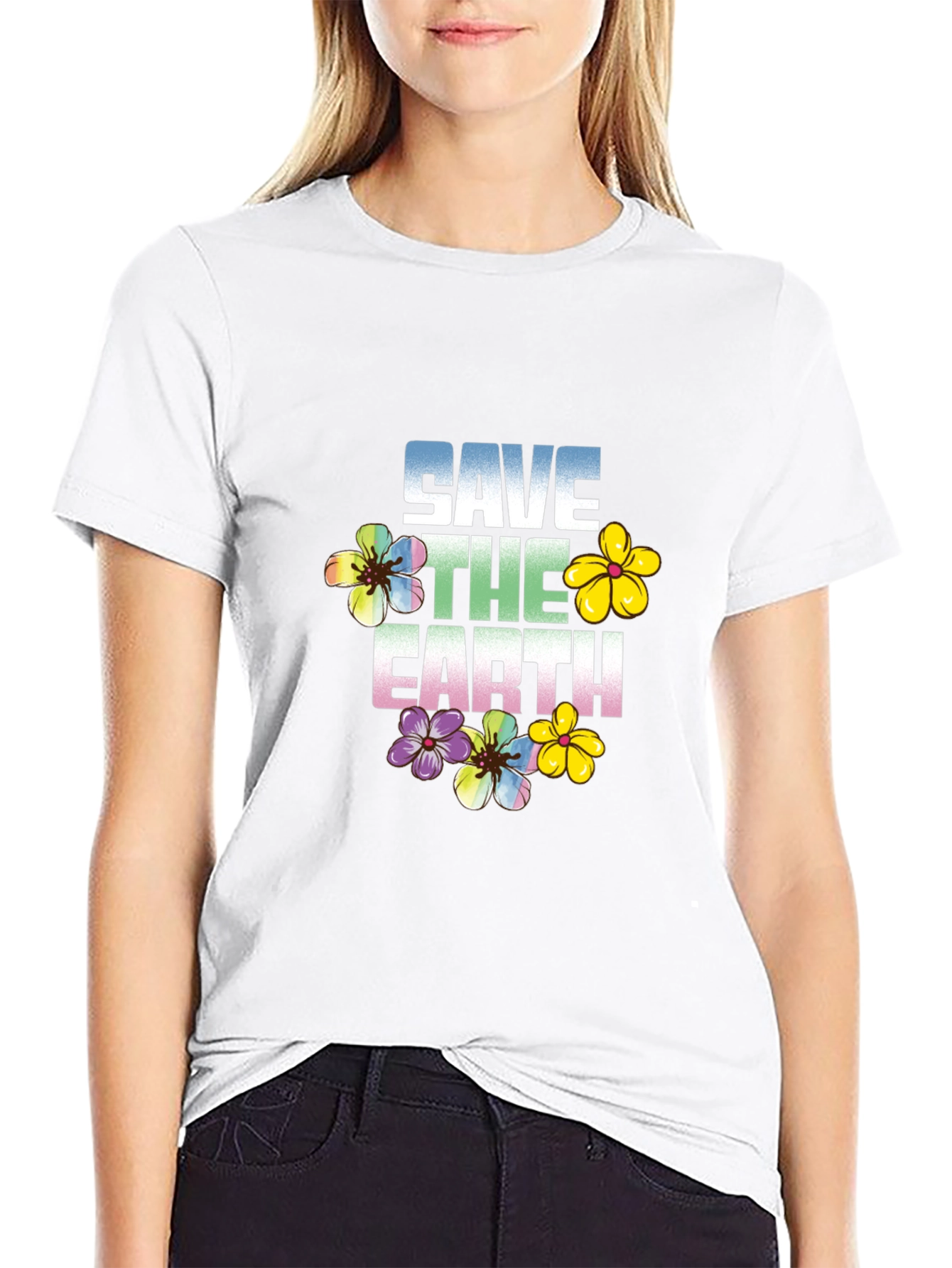 Save the Earth Floral Graphic Tee