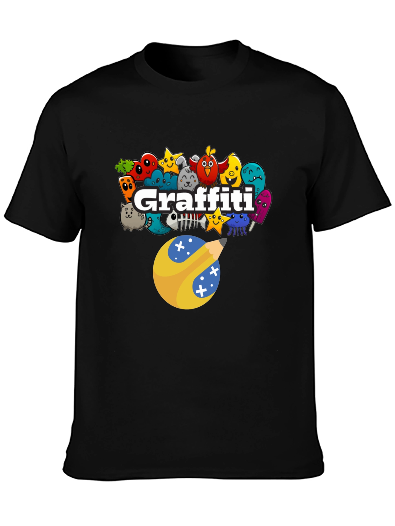 Cartoon Graffiti Style Graphic Tee
