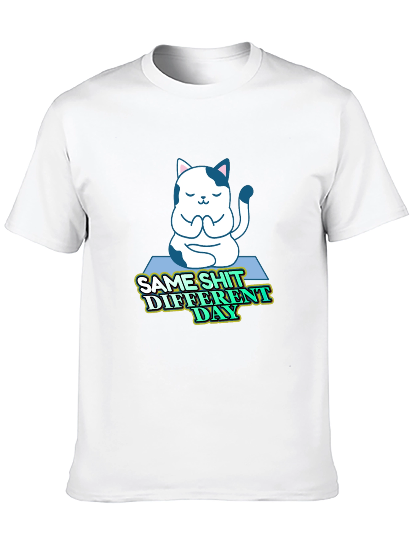 Funny Yoga Cat T-Shirt - Same Shit Different Day