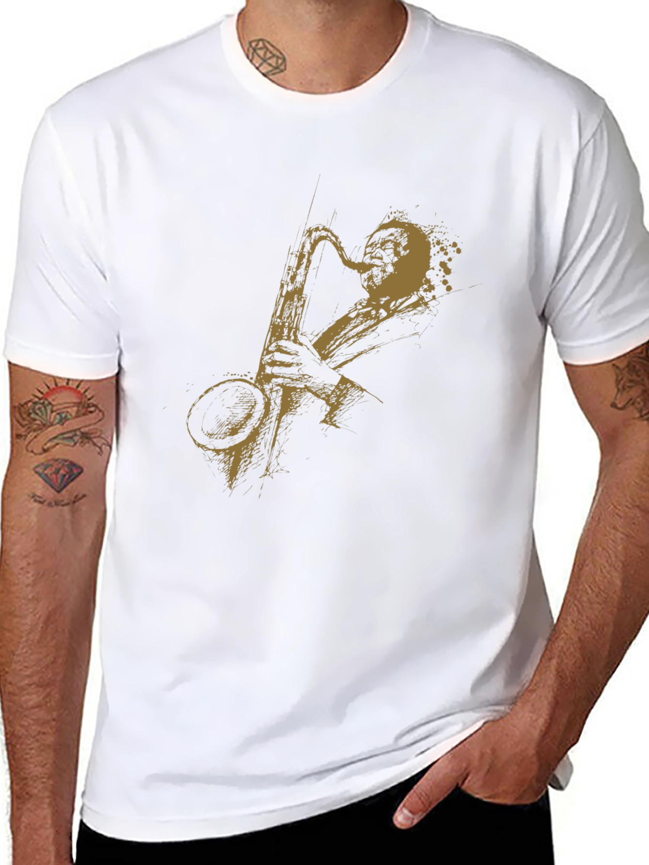 Saxophone Graphic Tee - Cool Musician T-Shirt