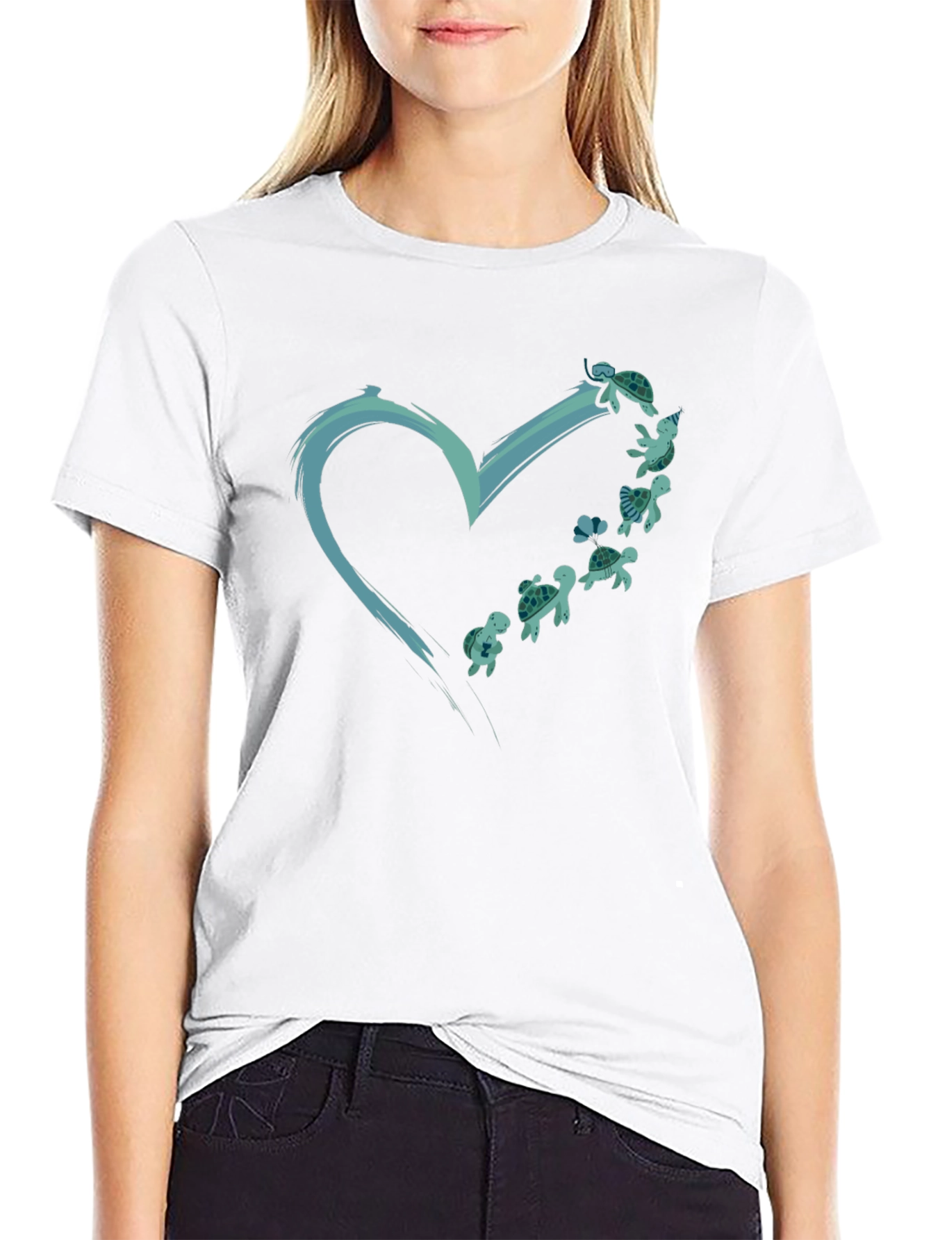 Turtle Heart Graphic Tee - Ocean Lovers T-Shirt