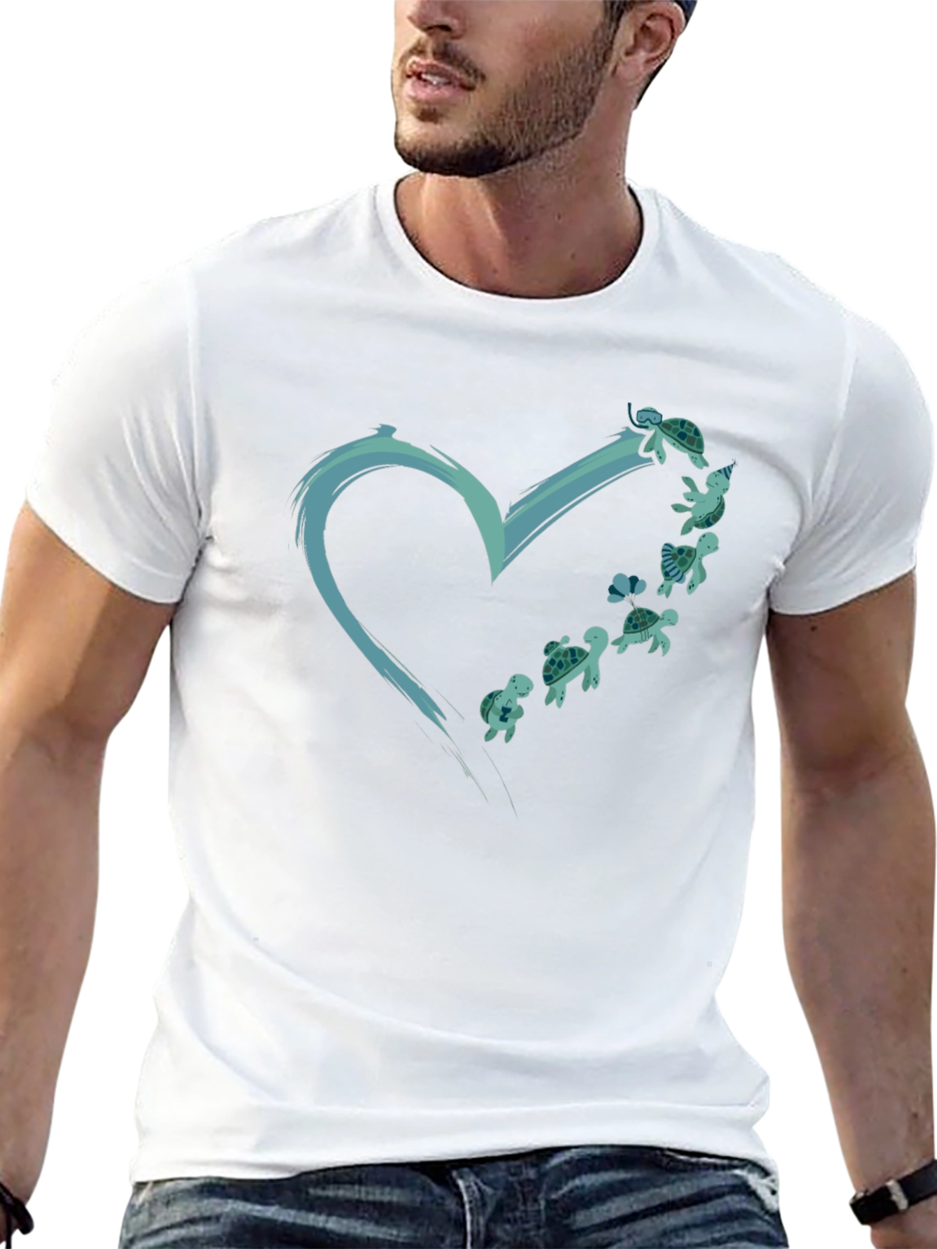 Turtle Heart Graphic Tee - Ocean Lovers T-Shirt