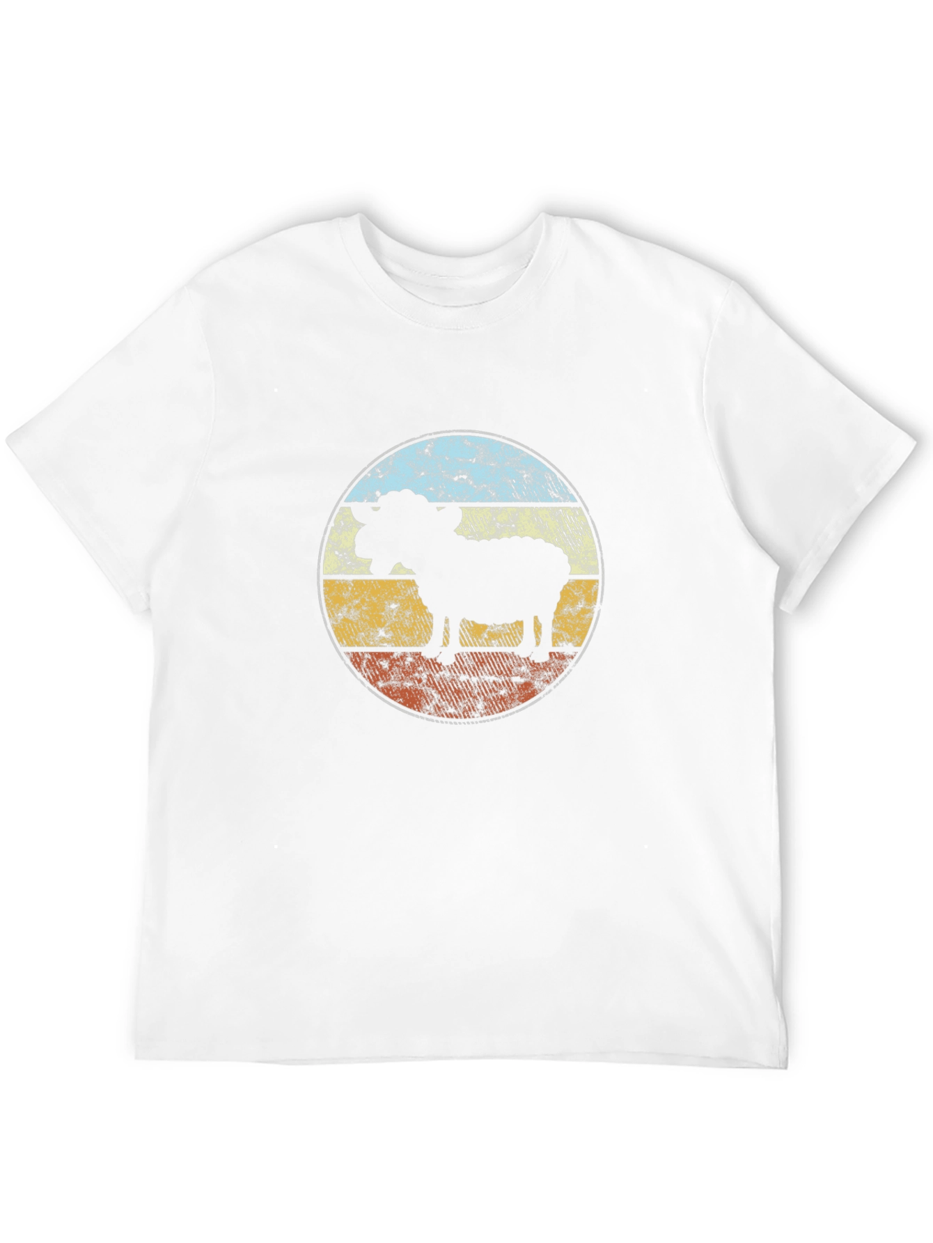 Retro Sheep Silhouette T-Shirt - Black