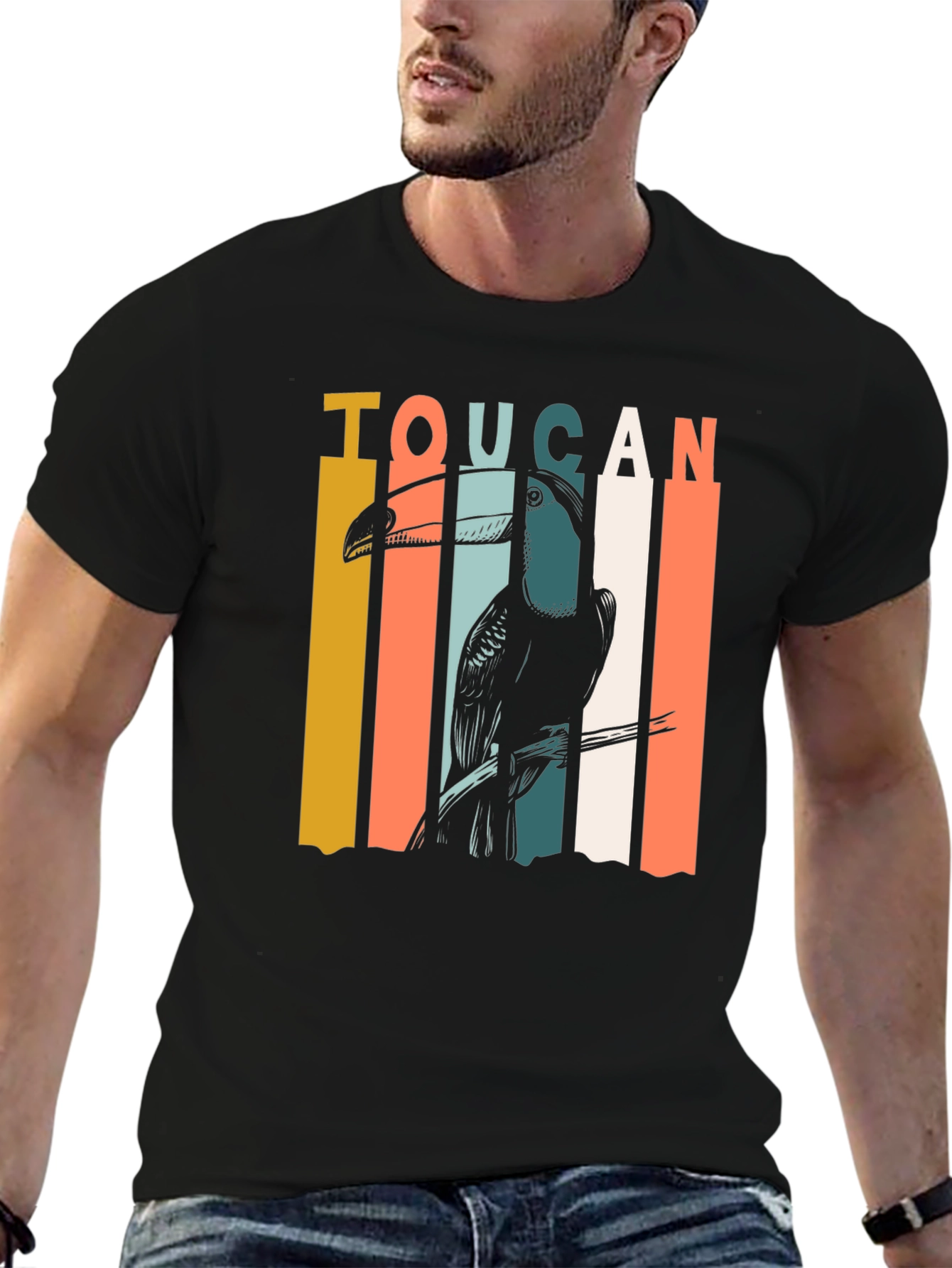 Retro Toucan Graphic T-Shirt - Classic Style