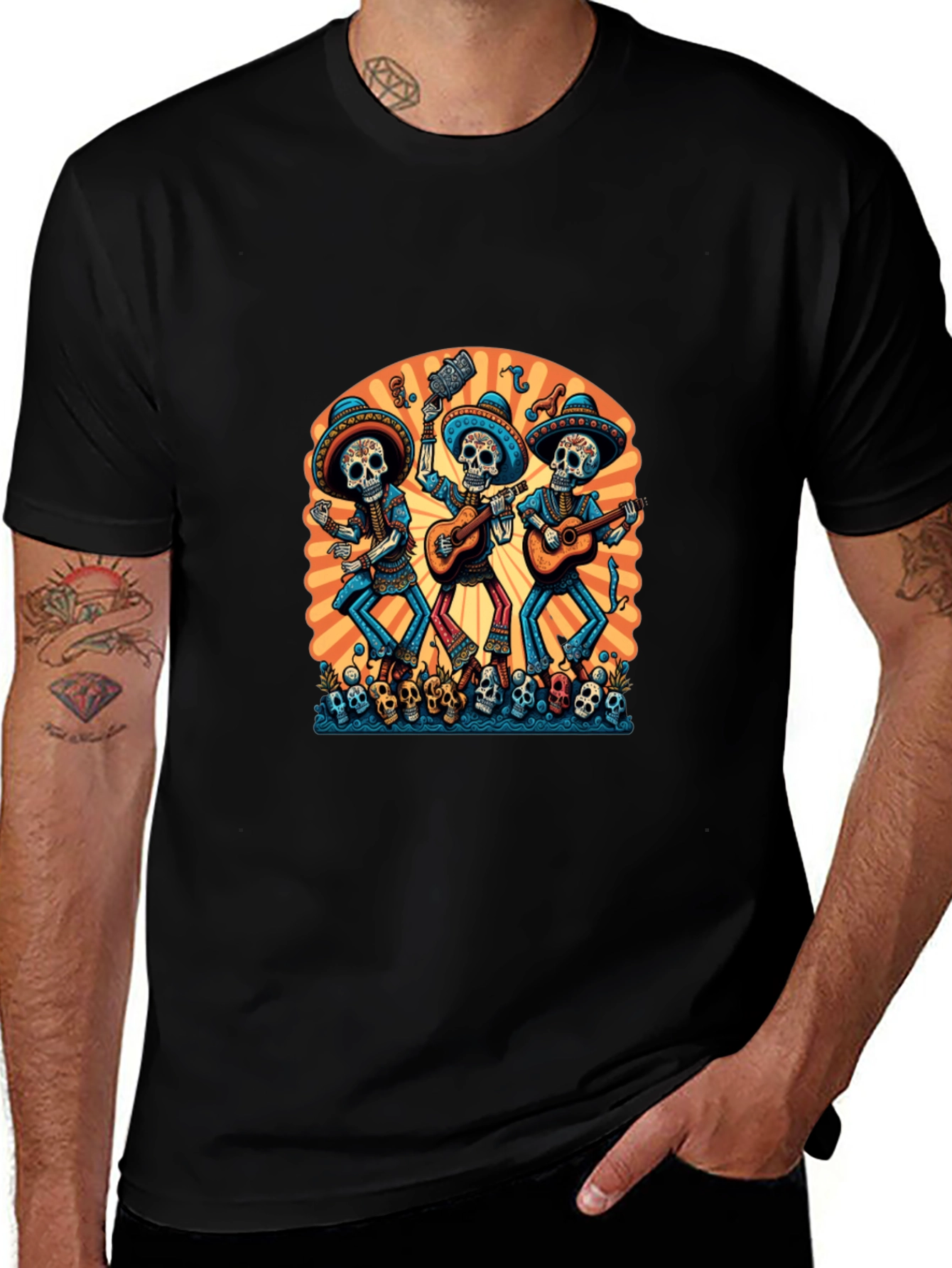 Day of the Dead Skeleton Band T-Shirt
