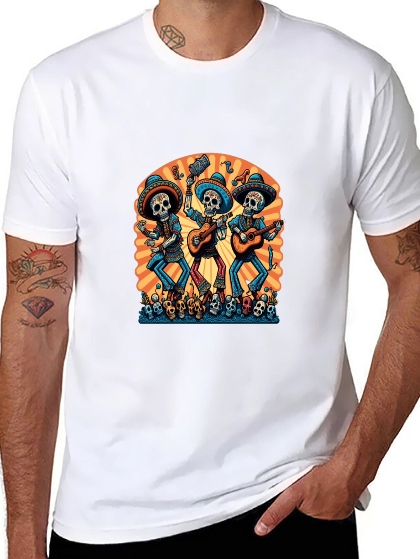 Day of the Dead Skeleton Band T-Shirt