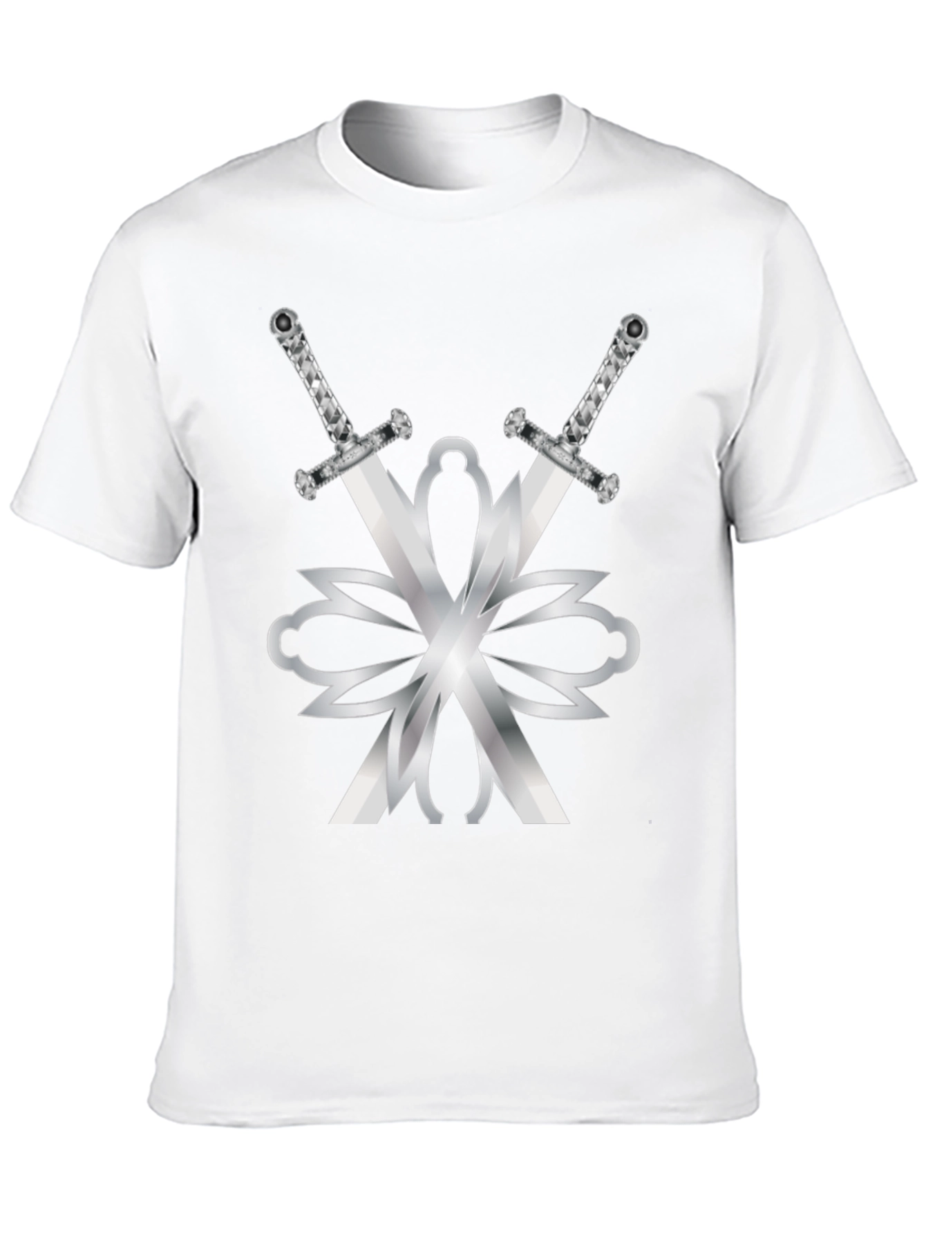 Swords & Silver Design Black T-Shirt