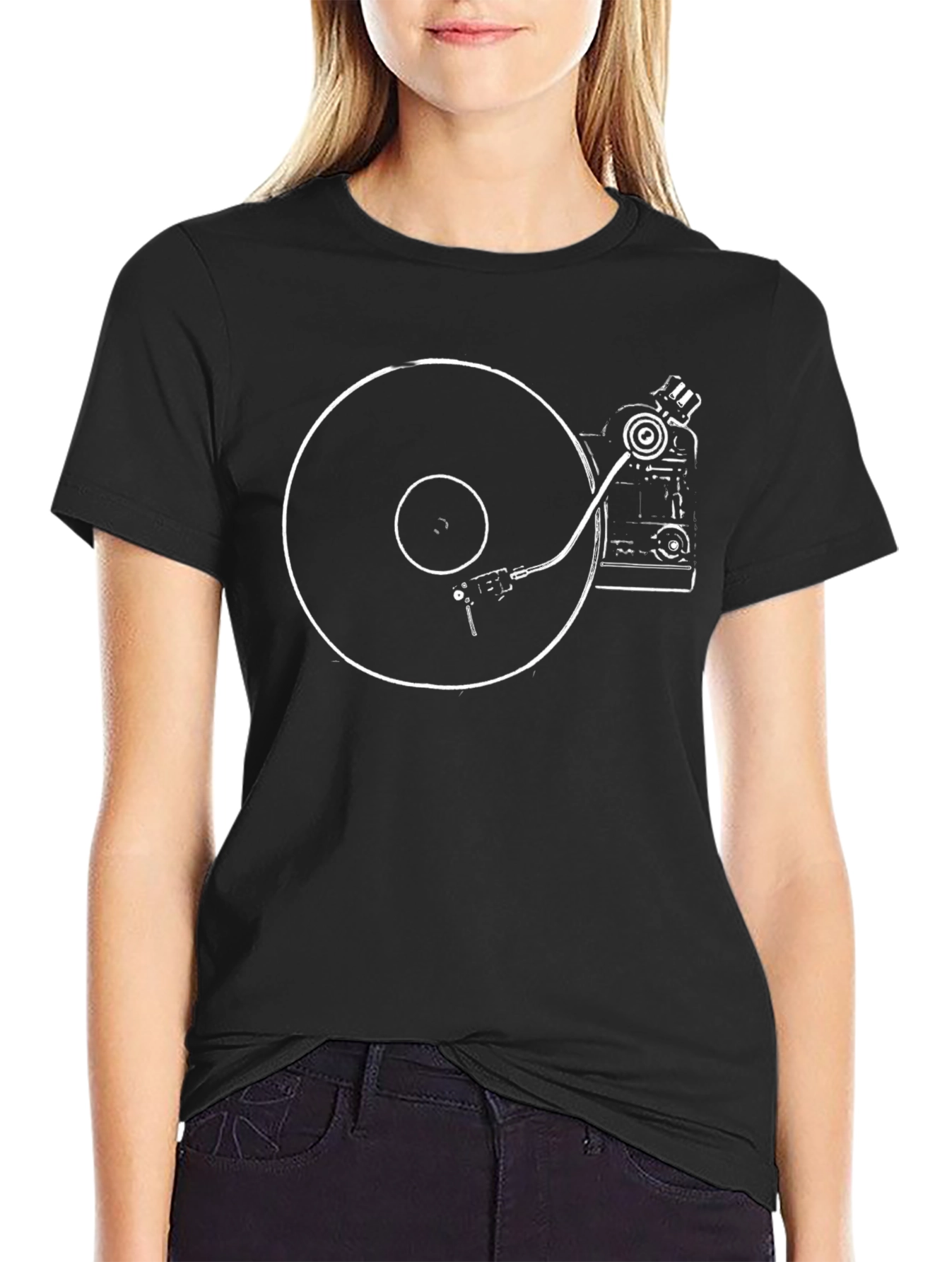Turntable Graphic Tee - Retro DJ Music Shirt