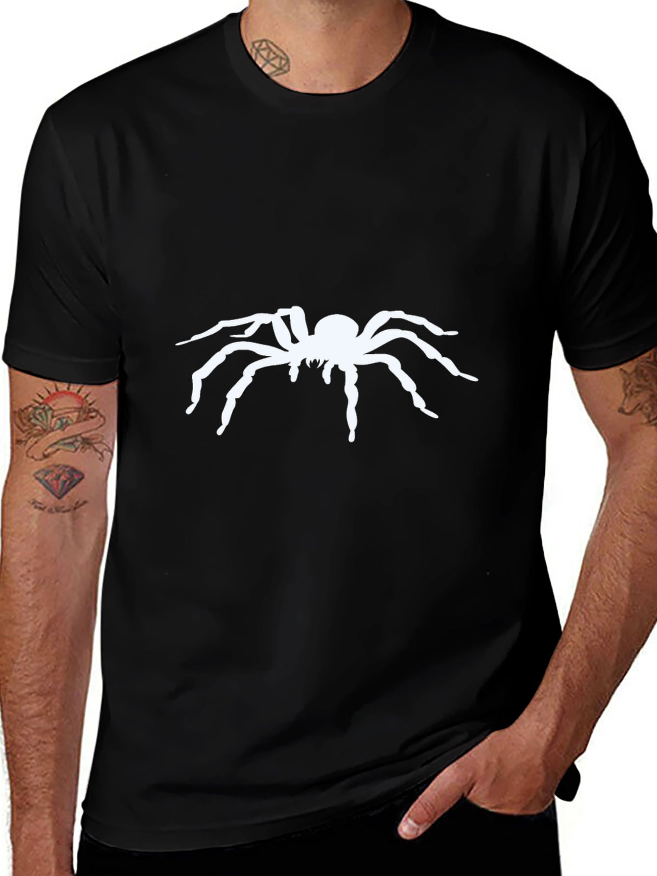 Spider Graphic Black T-Shirt for Men