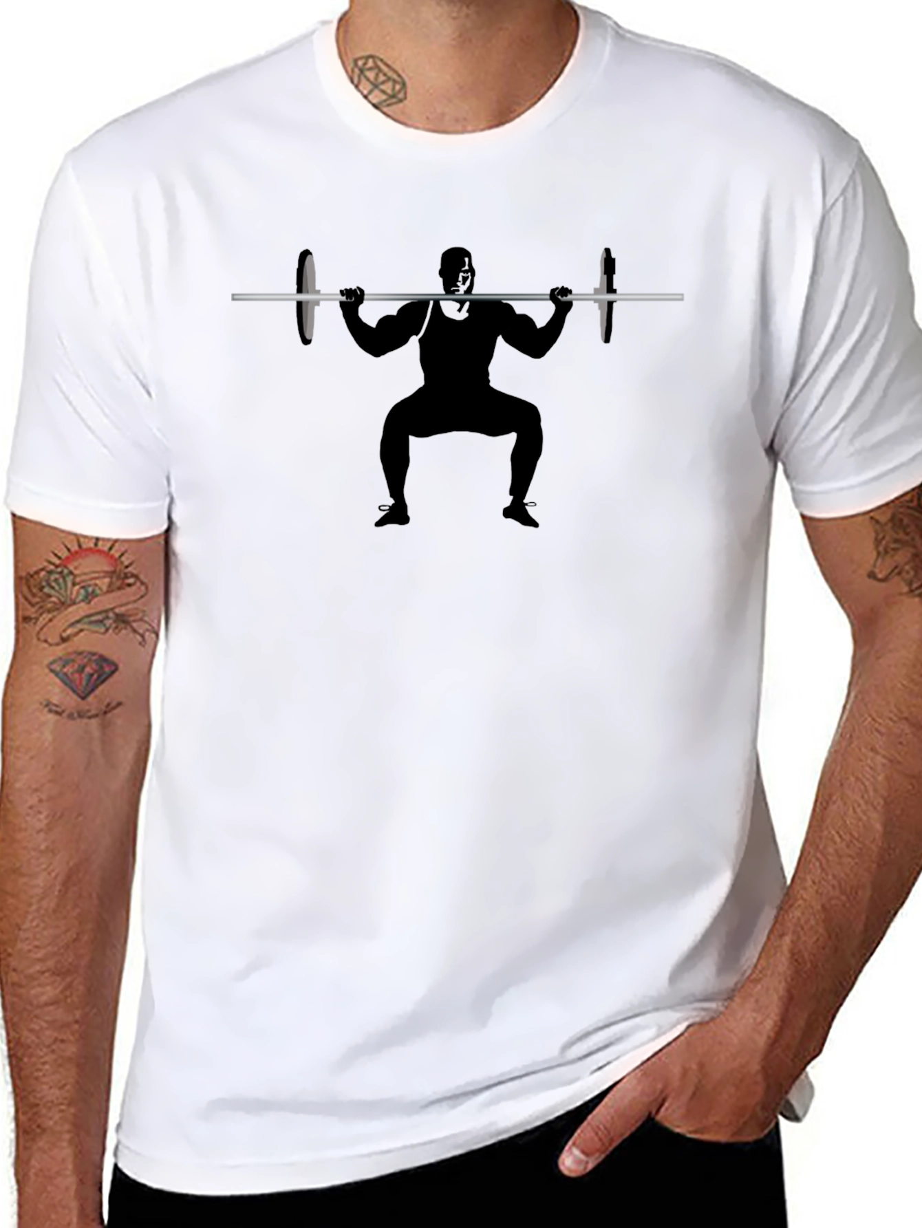 Weightlifter Silhouette Black T-Shirt