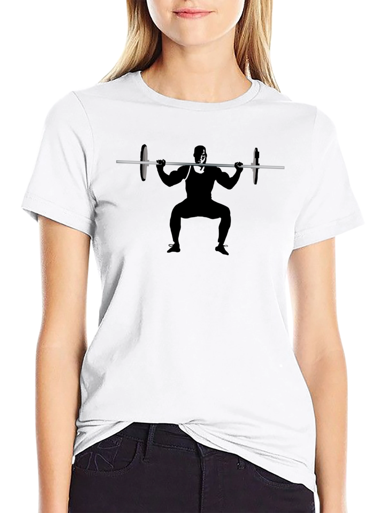 Weightlifter Silhouette Black T-Shirt