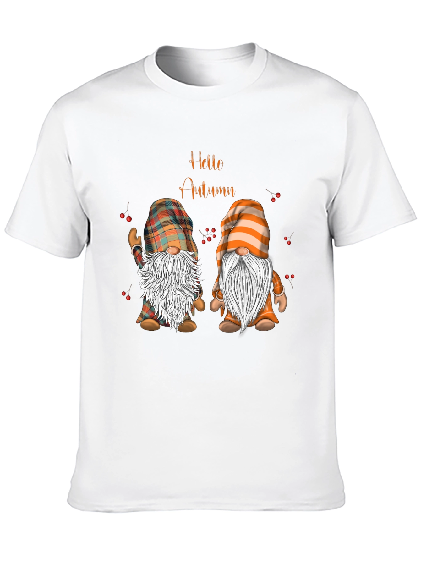 Hello Autumn Gnomes Black T-Shirt