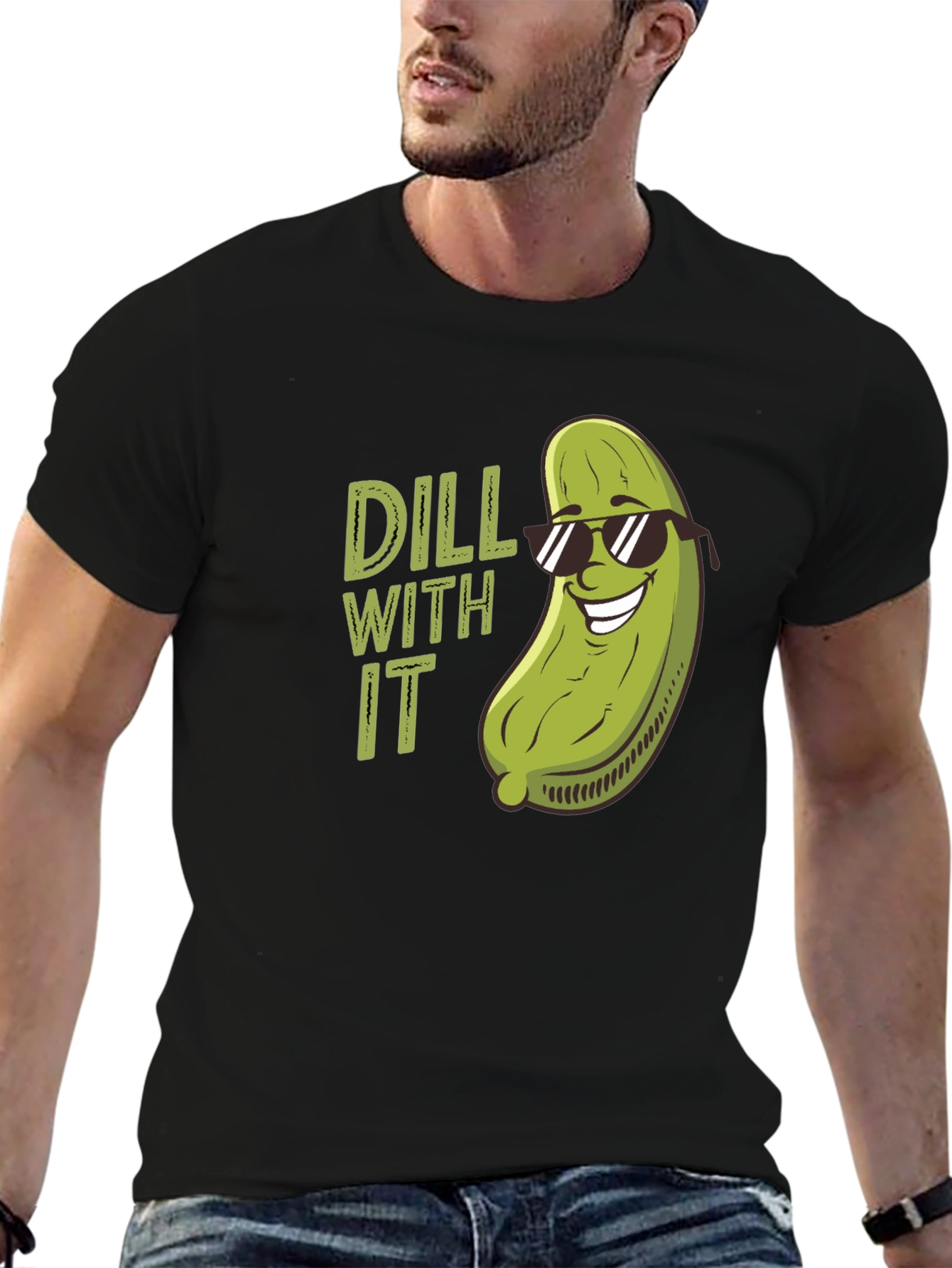 Dill With It Funny Pickle Pun T-Shirt