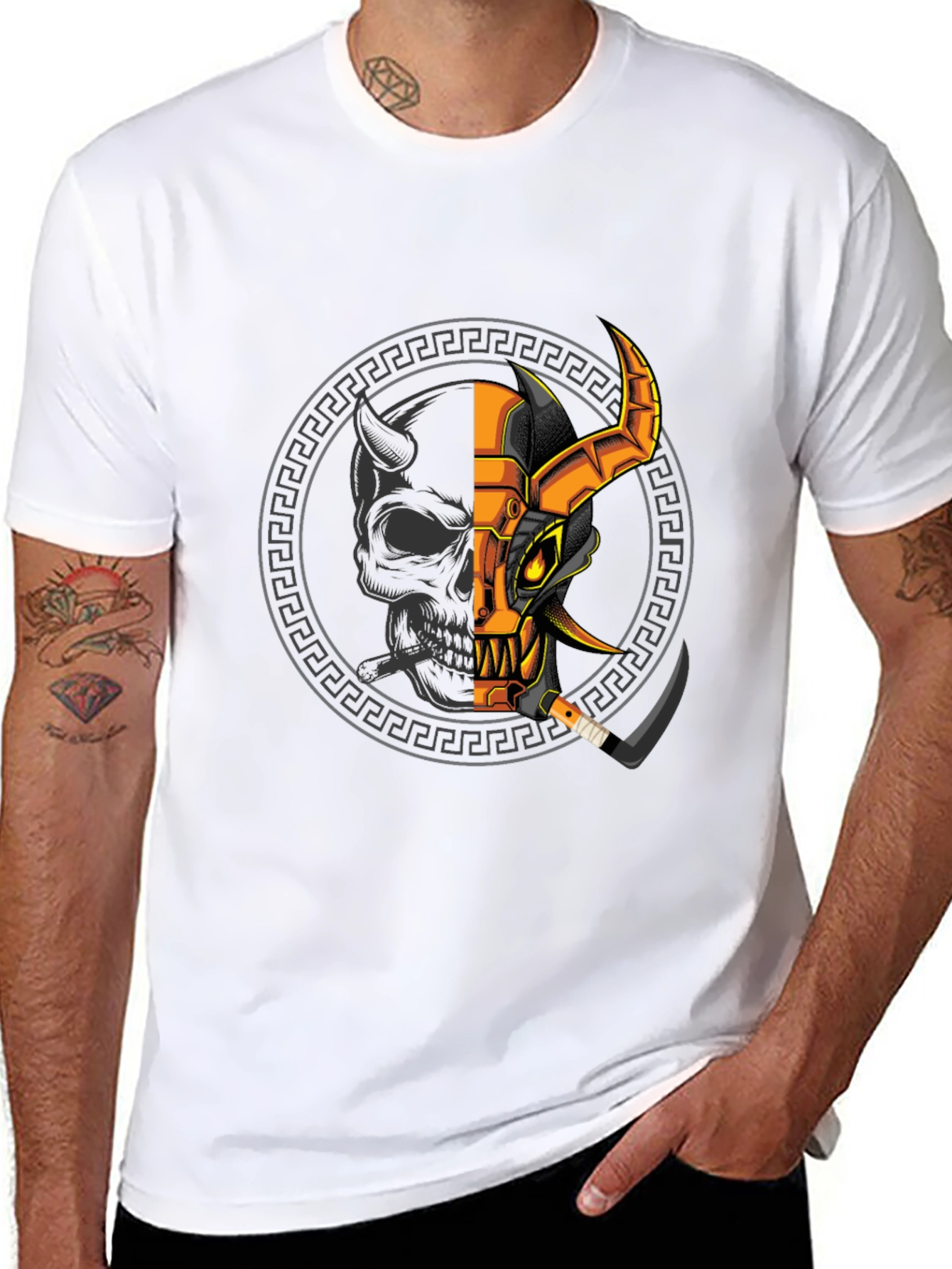 Demon Warrior Graphic Tee - Black