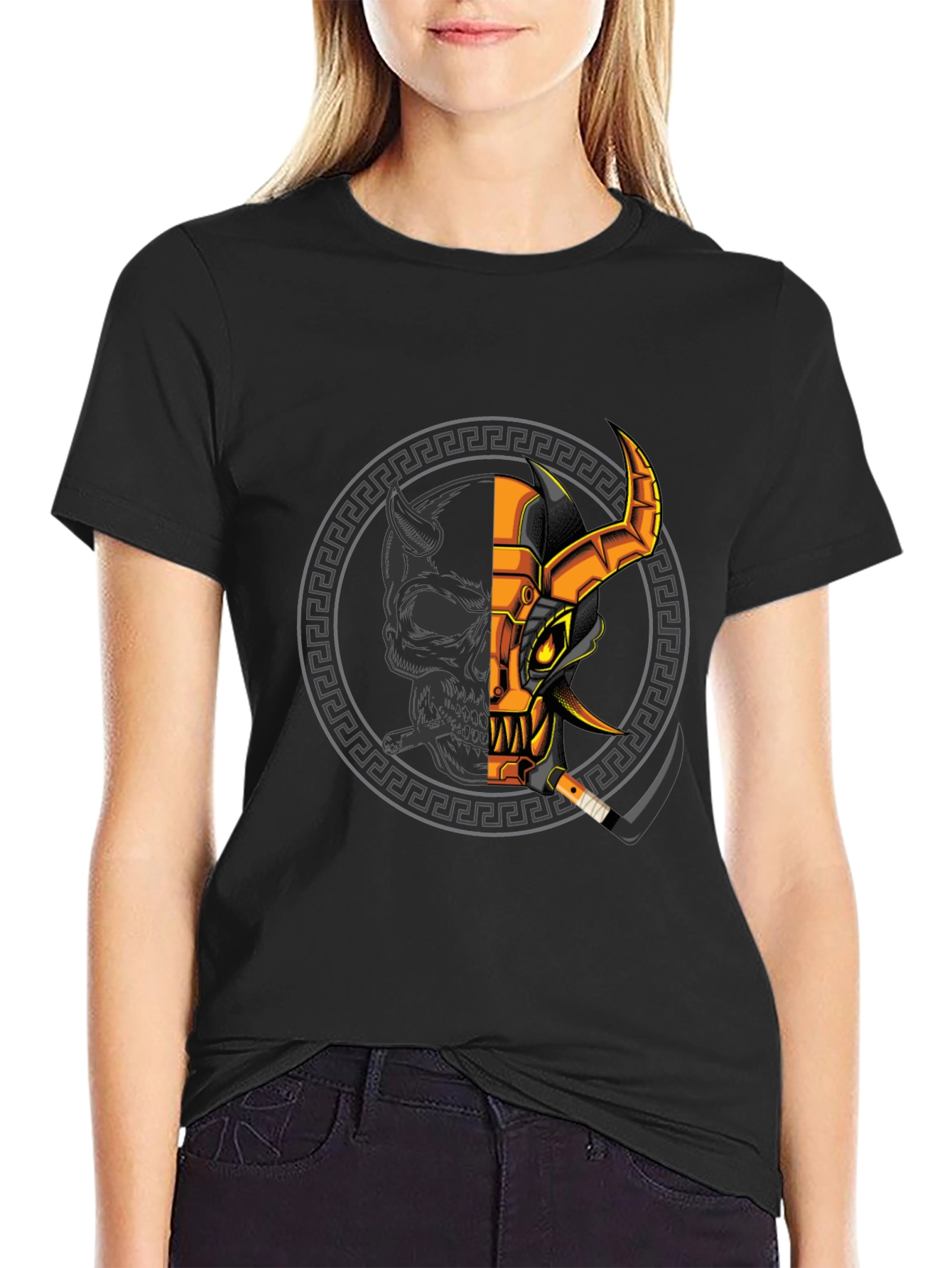 Demon Warrior Graphic Tee - Black