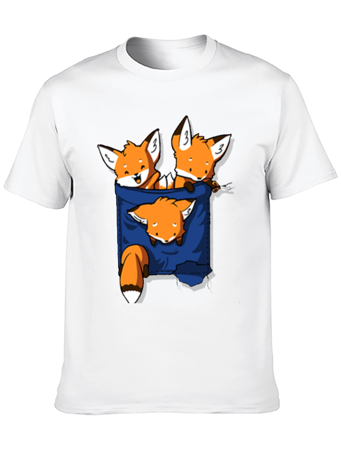 Fox Pocket T-Shirt - Cute Animal Graphic Tee