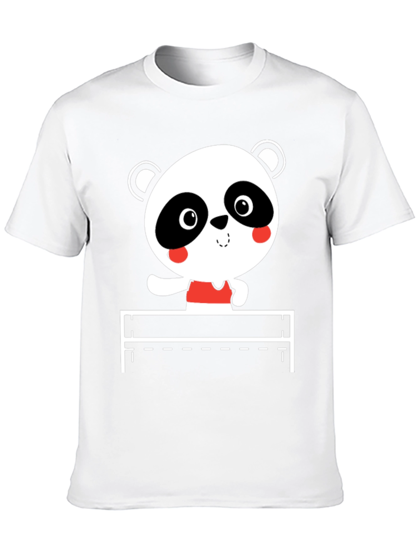 Cute Panda Hurdler Black T-Shirt
